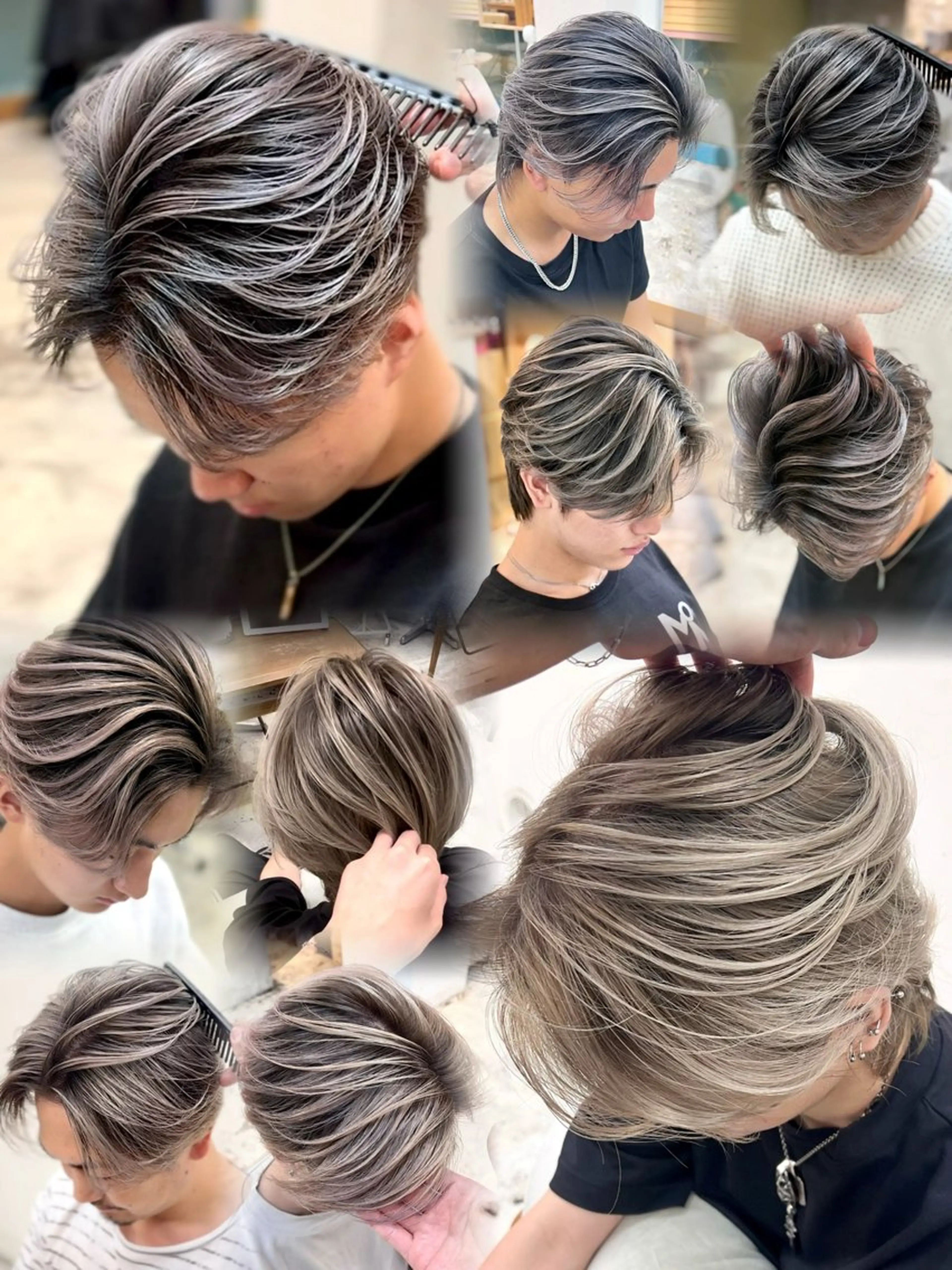 カラー メンズ メンズバレイヤージュ バレイヤージュ カット ヘアカラー トリートメント バレイヤージュ/ シャドウルーツ/安室のヘアスタイル