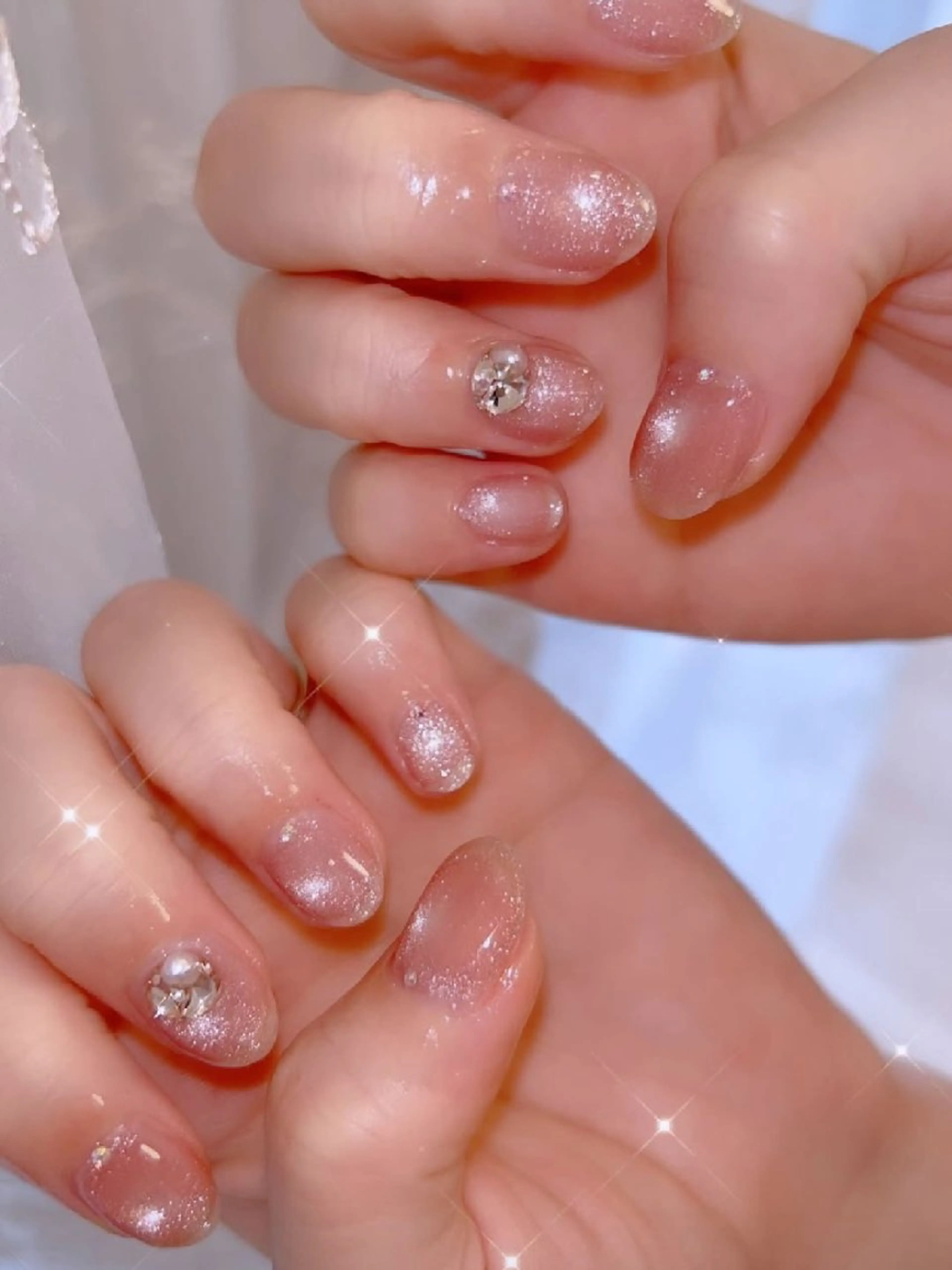 ネイル 長さ出し ジェルネイル 韓国ネイル マグネットネイル ニュアンスネイル ハンドネイル I LOVE ME NAIL.｡.:*♡のネイルデザイン