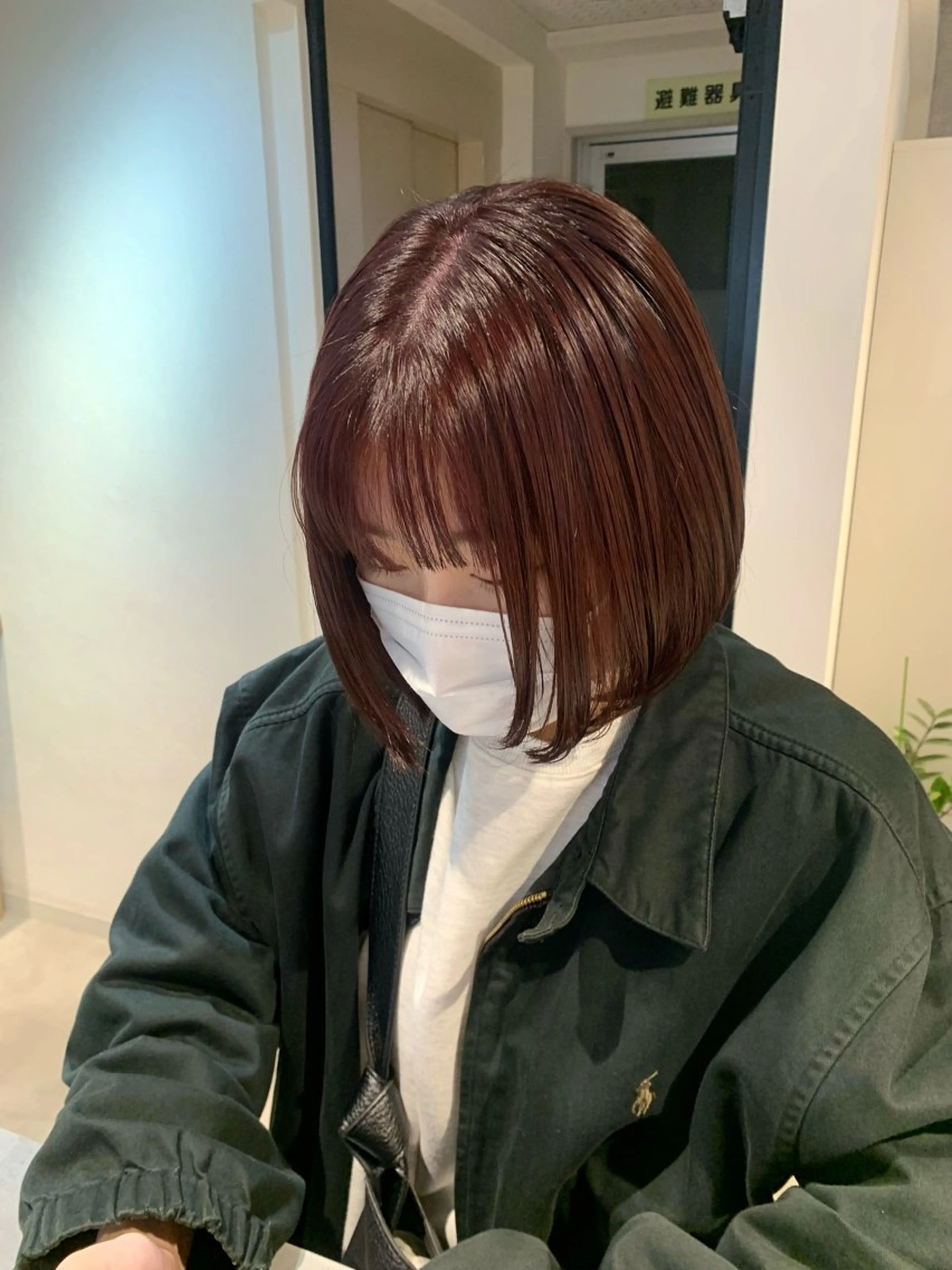 ショート カラー ボルドーカラー レッドカラー カット ヘアカラー クレハ :)のヘアスタイル
