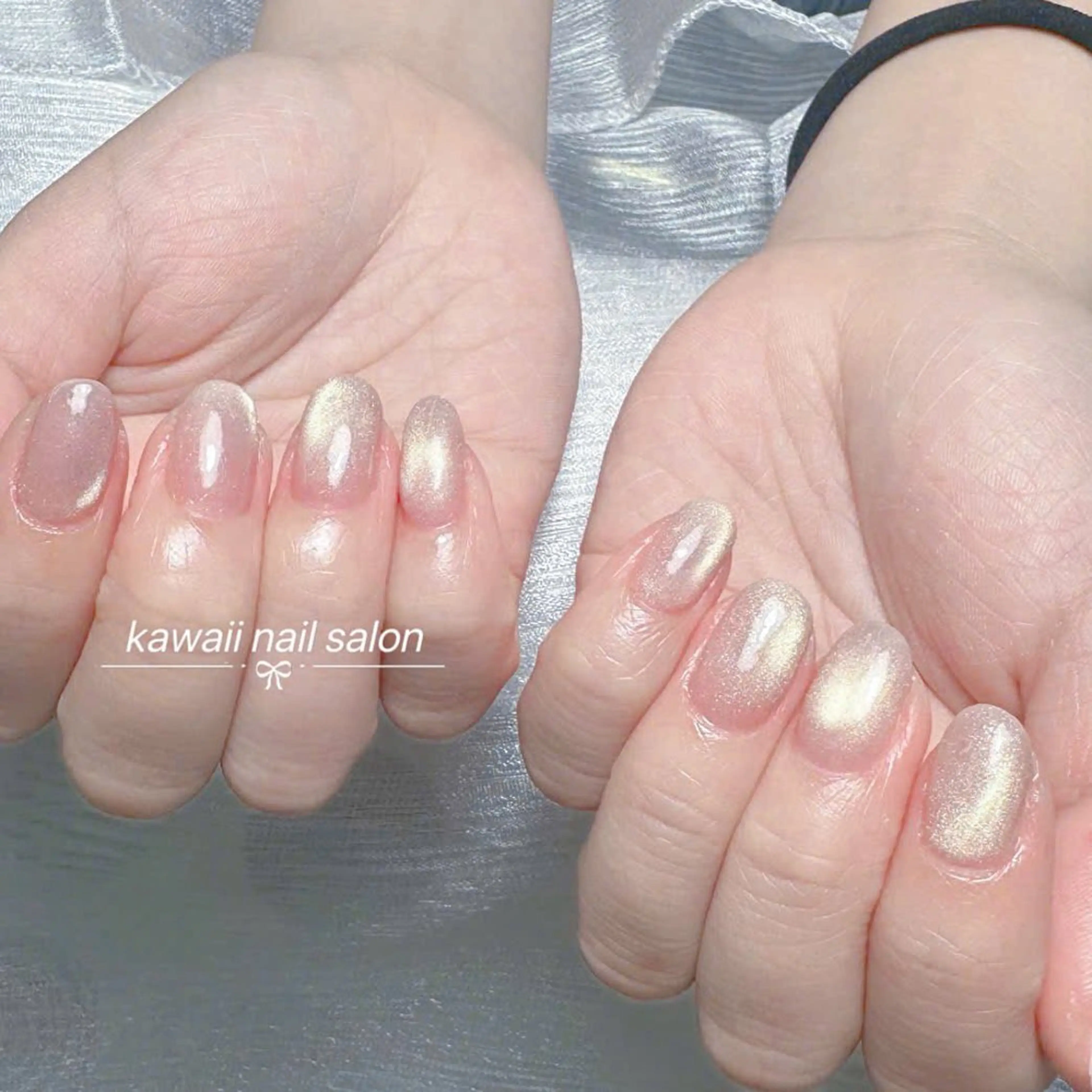 ネイル チークネイル ドット 長さ出し フレンチネイル 韓国ネイル ハンドネイル ハンドケア Kawaii Nail Salonのネイルデザイン