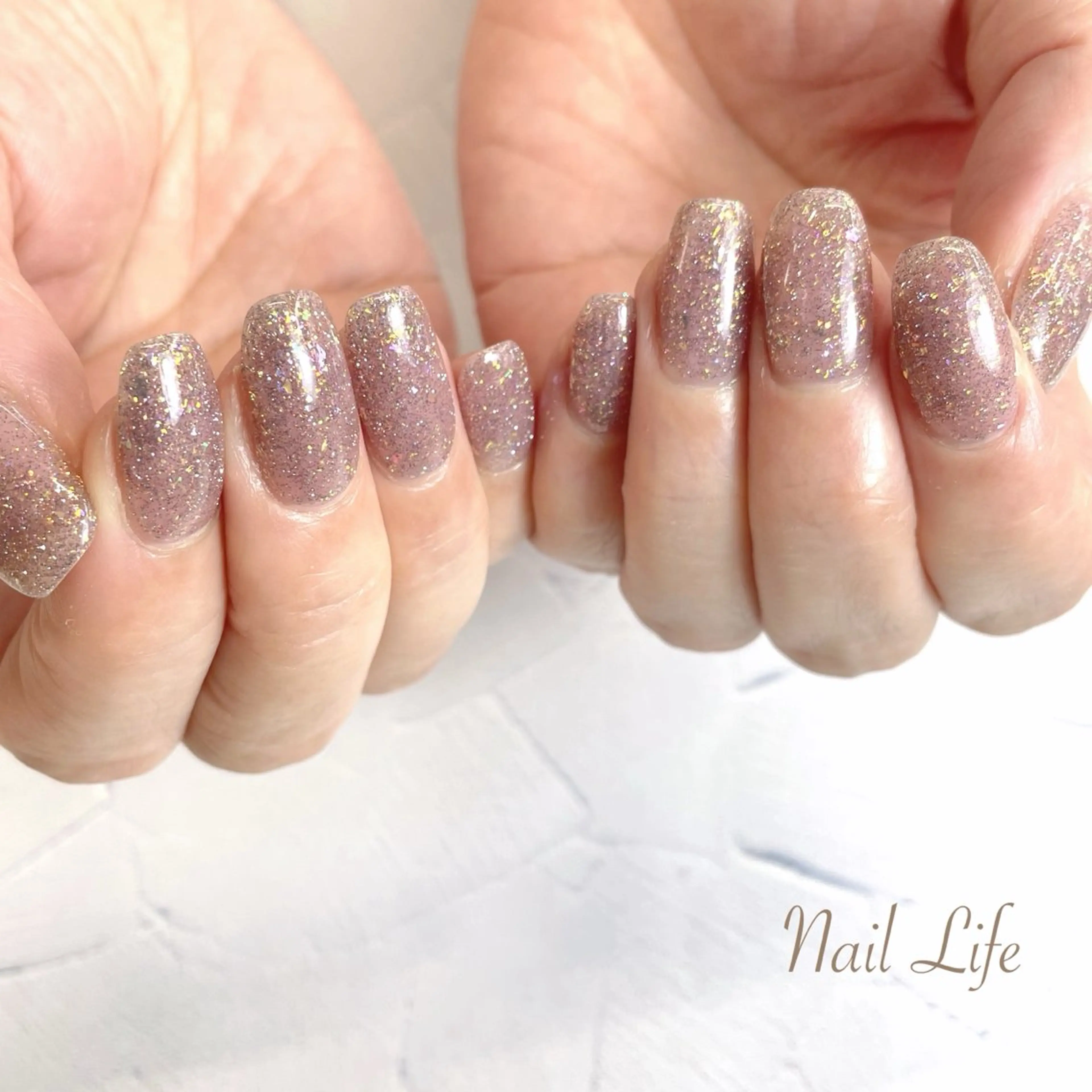 ネイル フラッシュネイル パープル 大嶋 めぐみのネイルデザイン