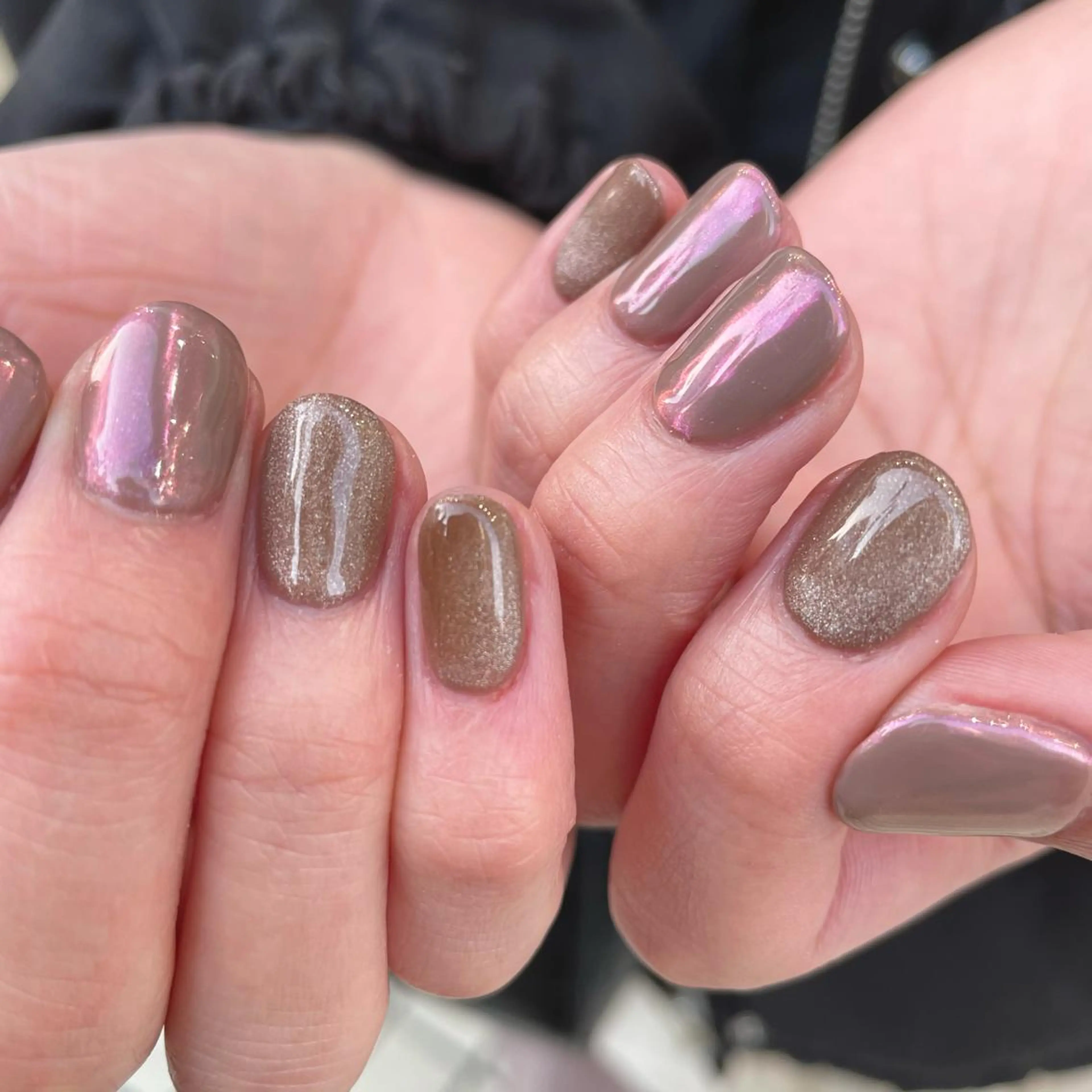 ネイル オーロラネイル マグネットネイル ニュアンスネイル/ ボブ/まちゃこのヘアスタイル