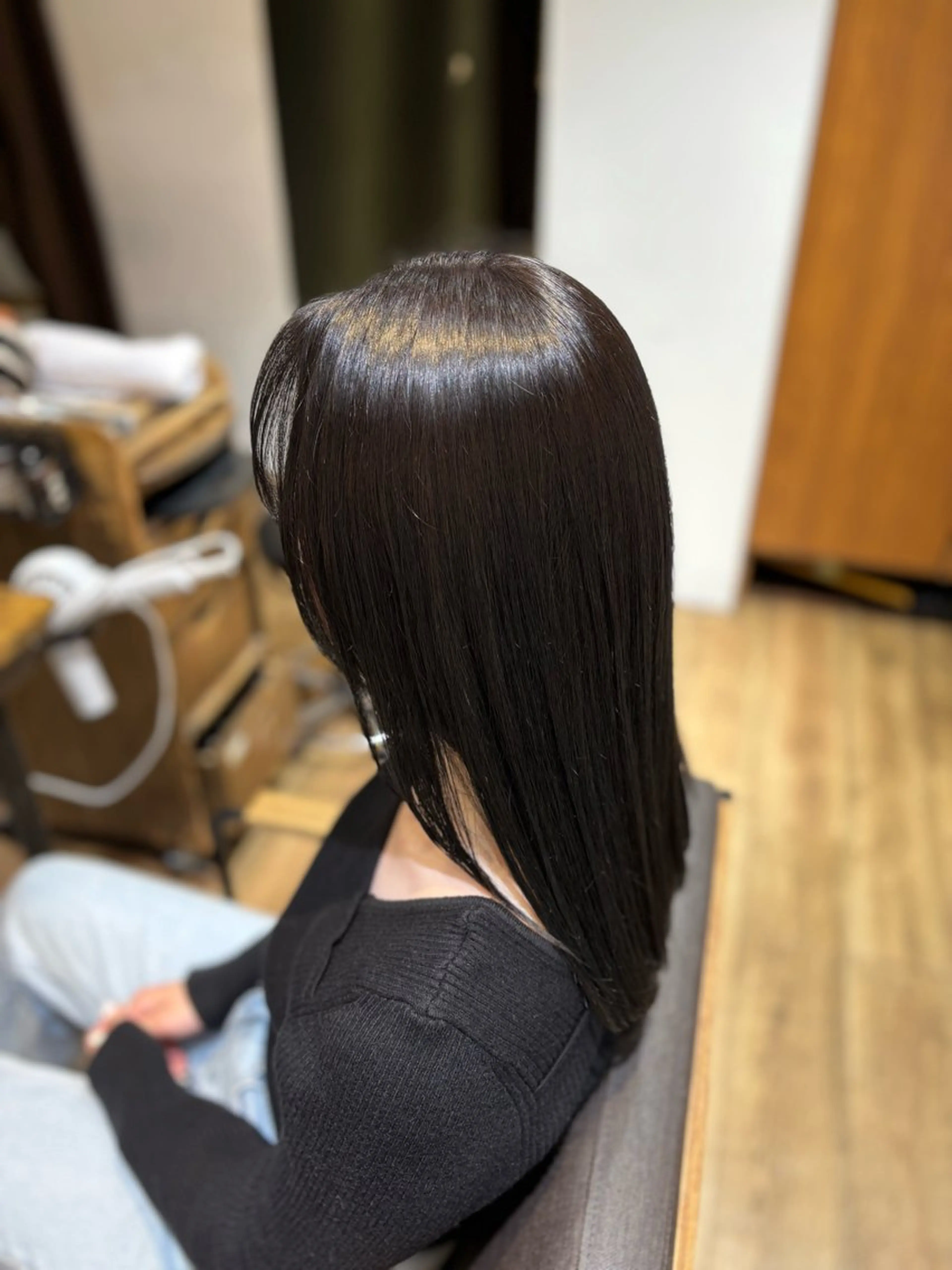 ロング カラー 黒髪 こう ✨のヘアスタイル
