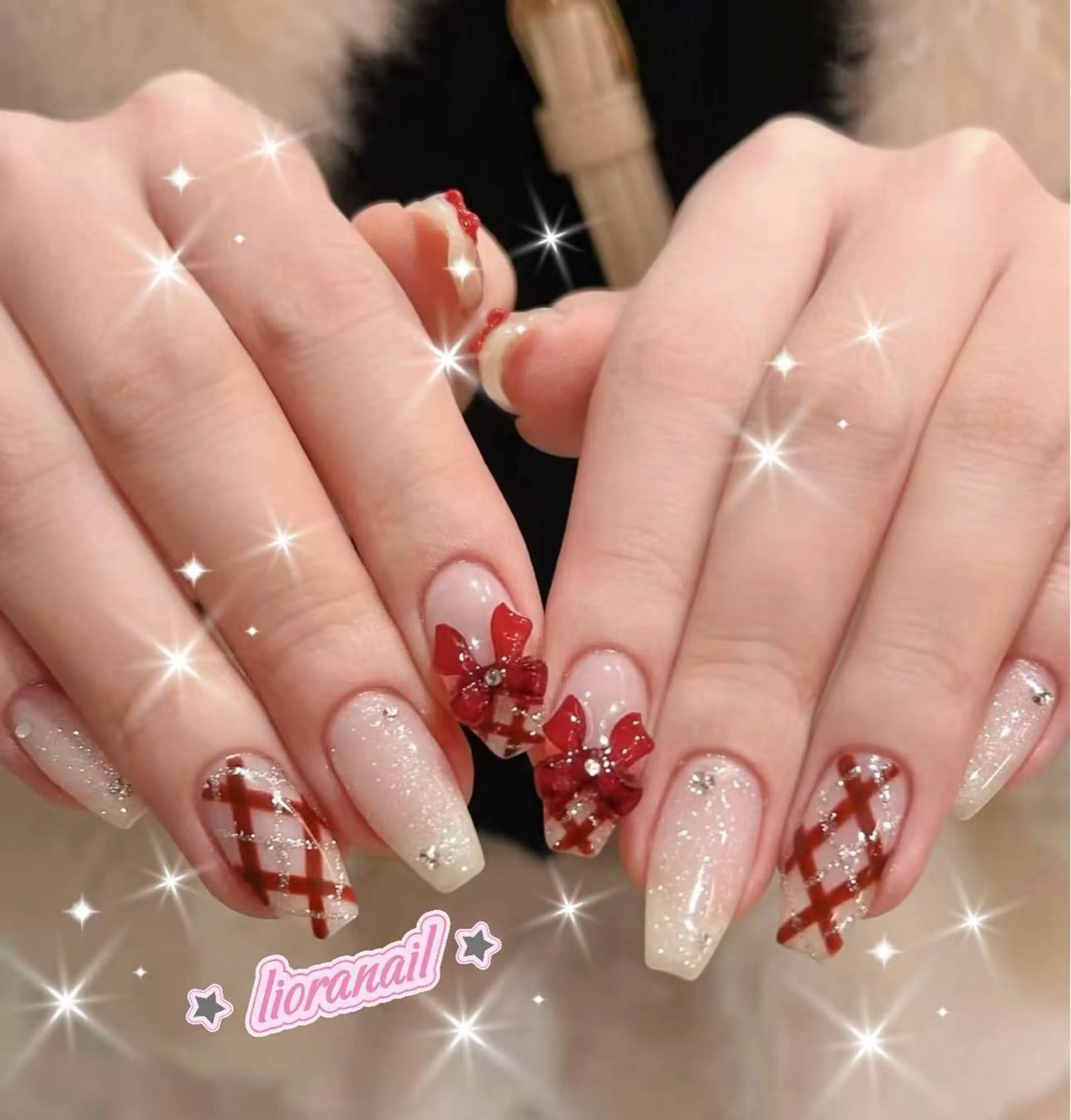 ネイル 持ち込み 冬ネイル クリスマス ハンドネイル Liora nailのネイルデザイン