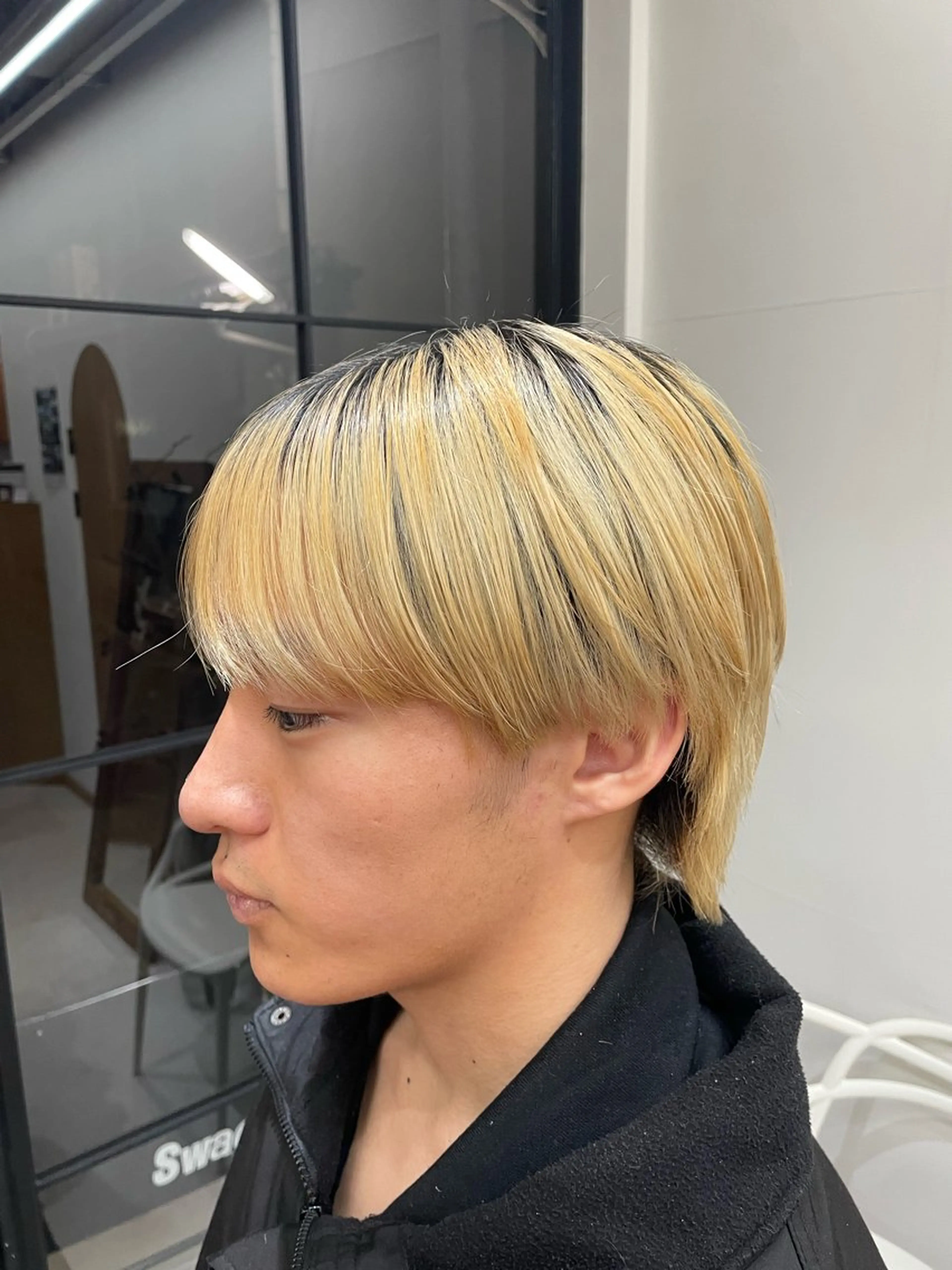 メンズ カット 慎太朗/パーマ/ボブ /センターパートのヘアスタイル