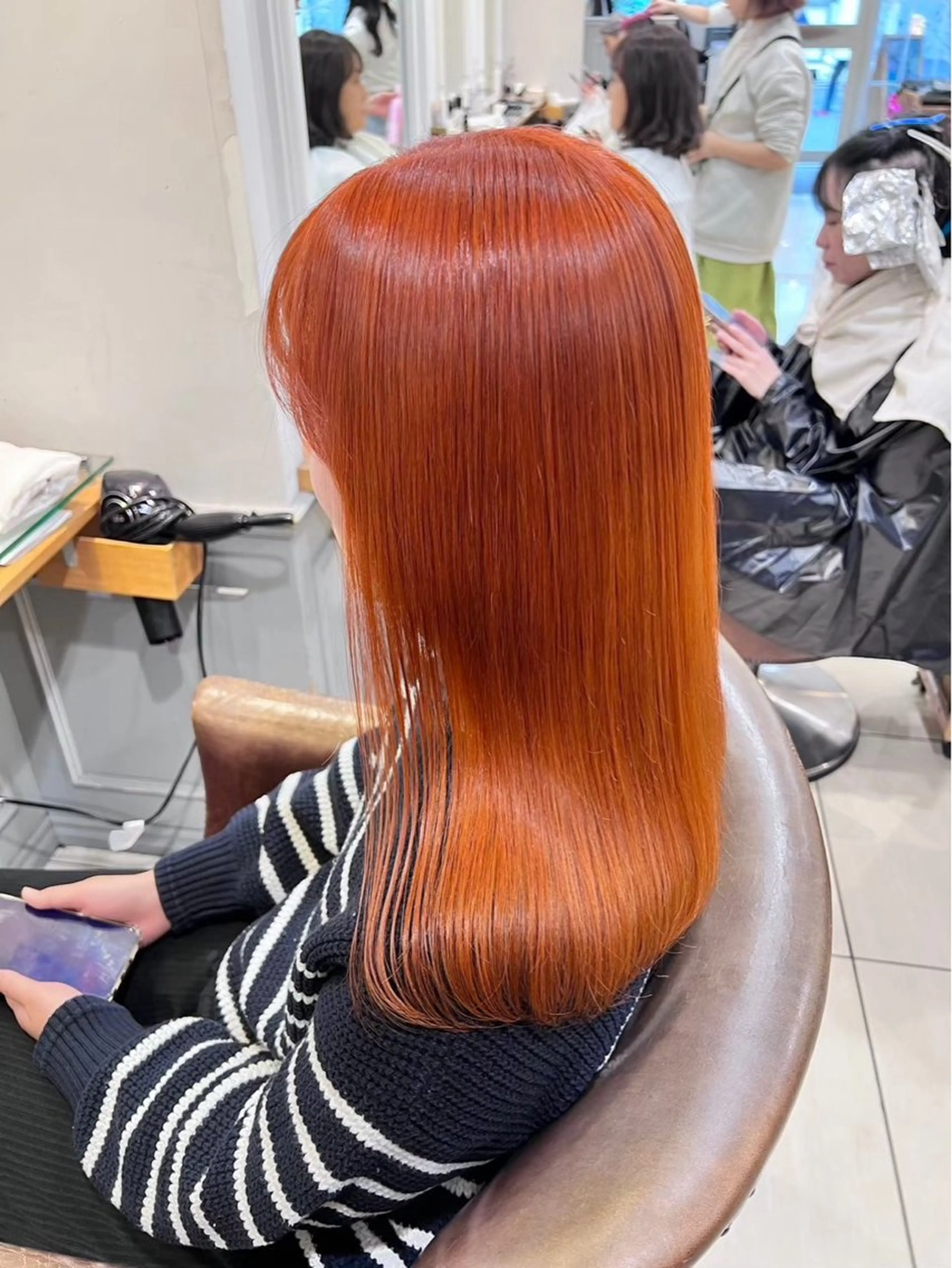 ロング ヘアカラー 横浜⭐️カラーセット モデル💫あみ💫のヘアスタイル