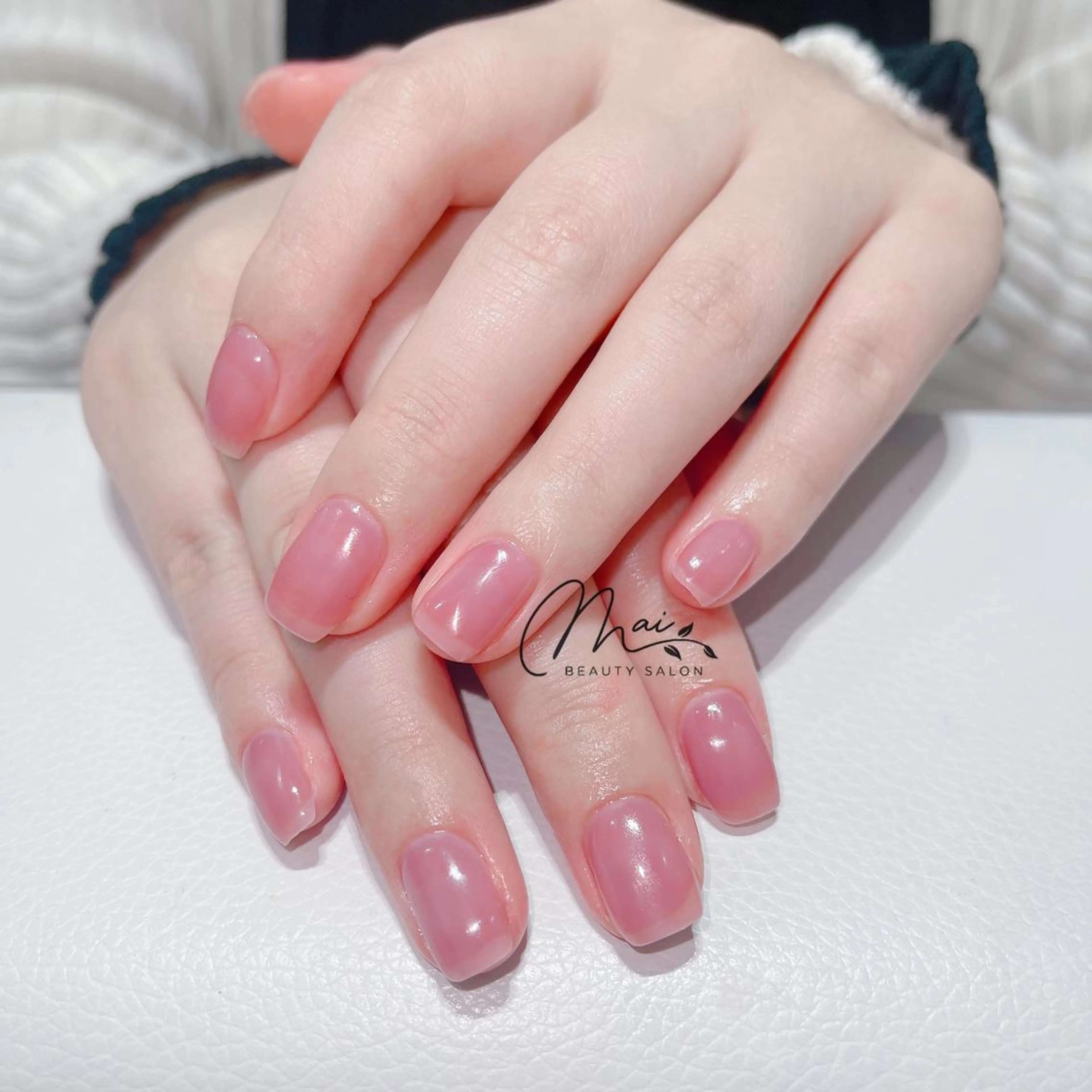 ネイル オーロラネイル チークネイル 長さ出し フラッシュネイル フットネイル MaiBeauty Niのネイルデザイン