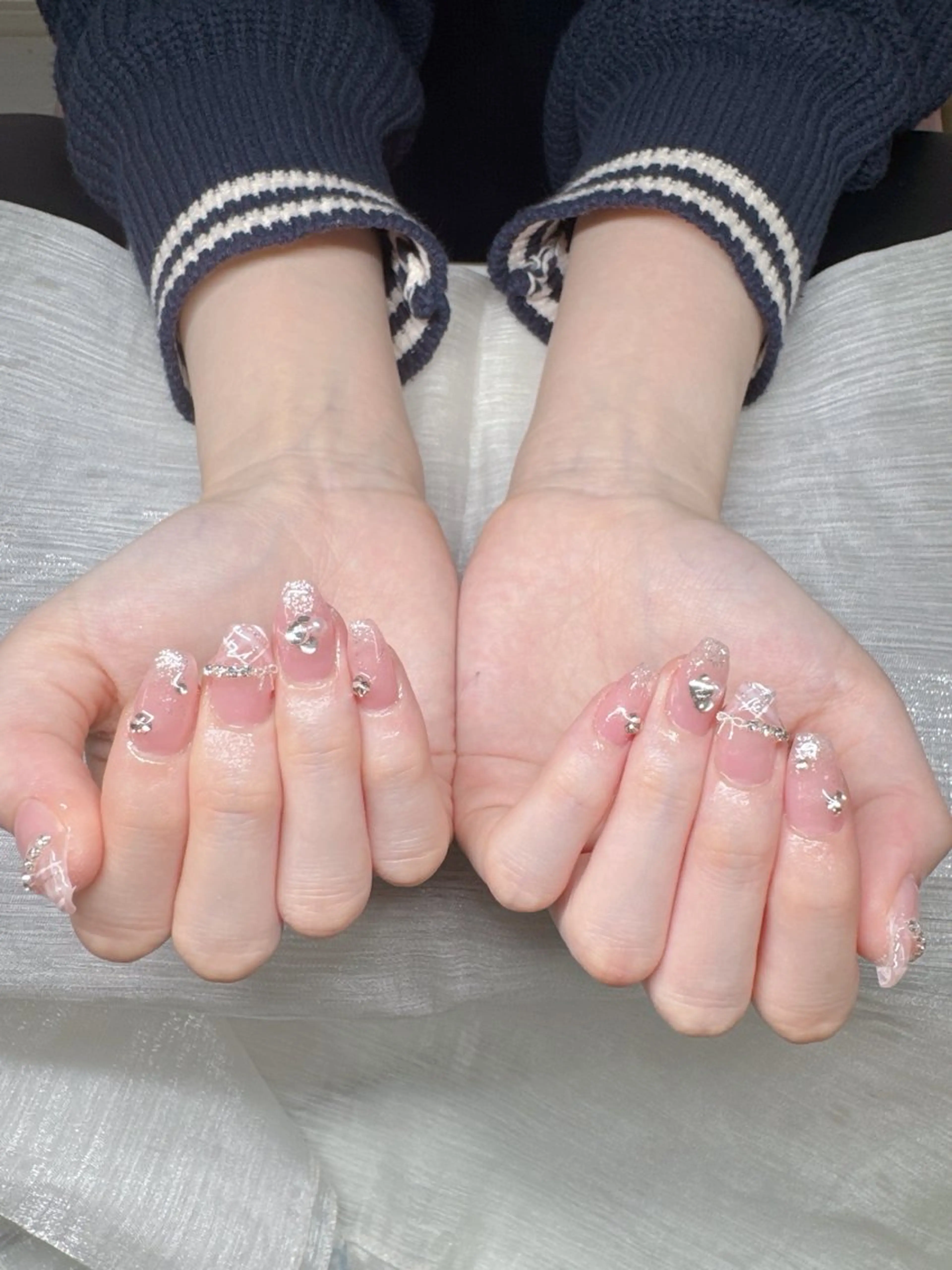 ネイル オーロラネイル チークネイル 長さ出し フットネイル フレンチネイル ハンドネイル Lee Ainのネイルデザイン