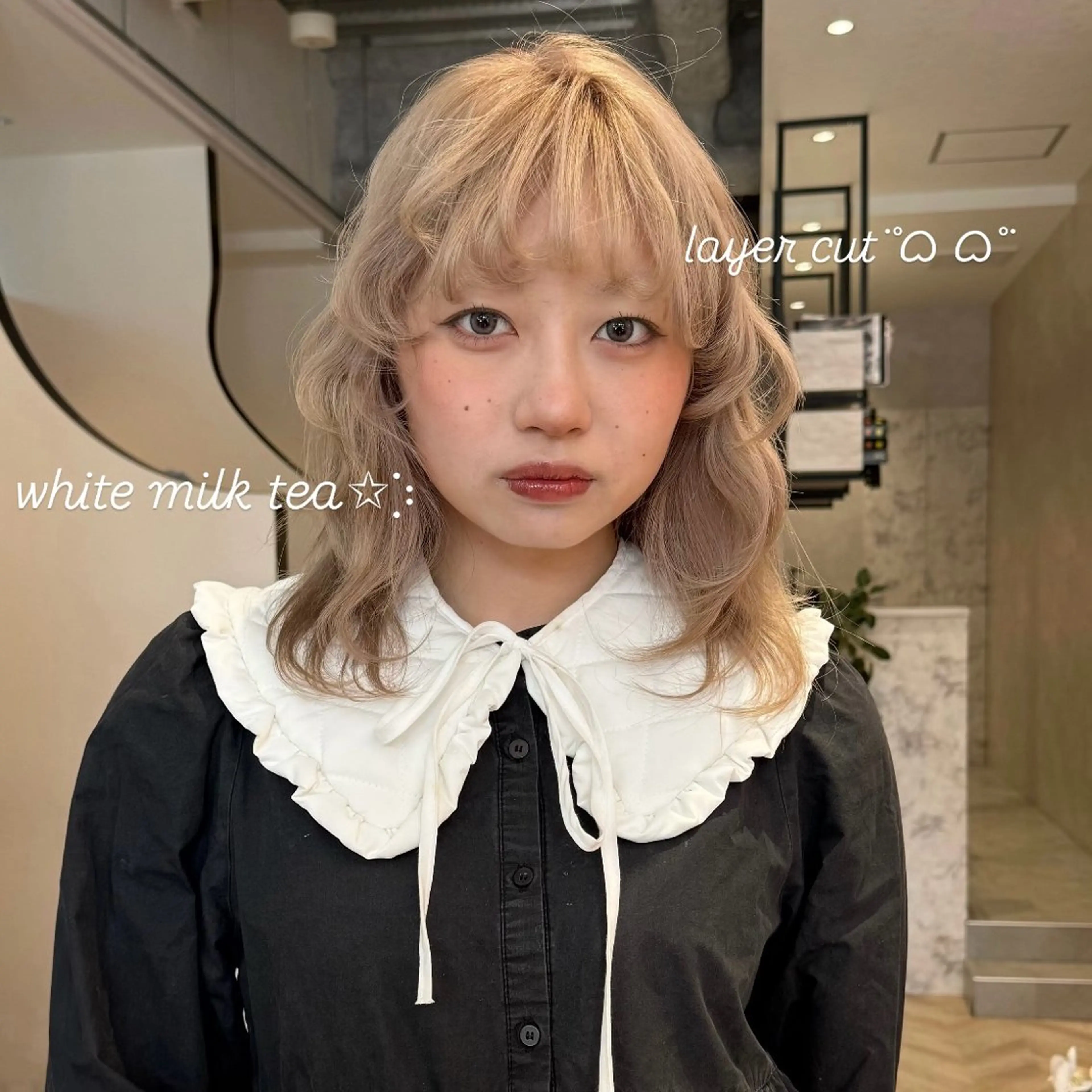 セミロング カラー カット ヘアカラー トリートメント 柔らかいcolor ￤韓国￤🩰マユ🩰のヘアスタイル