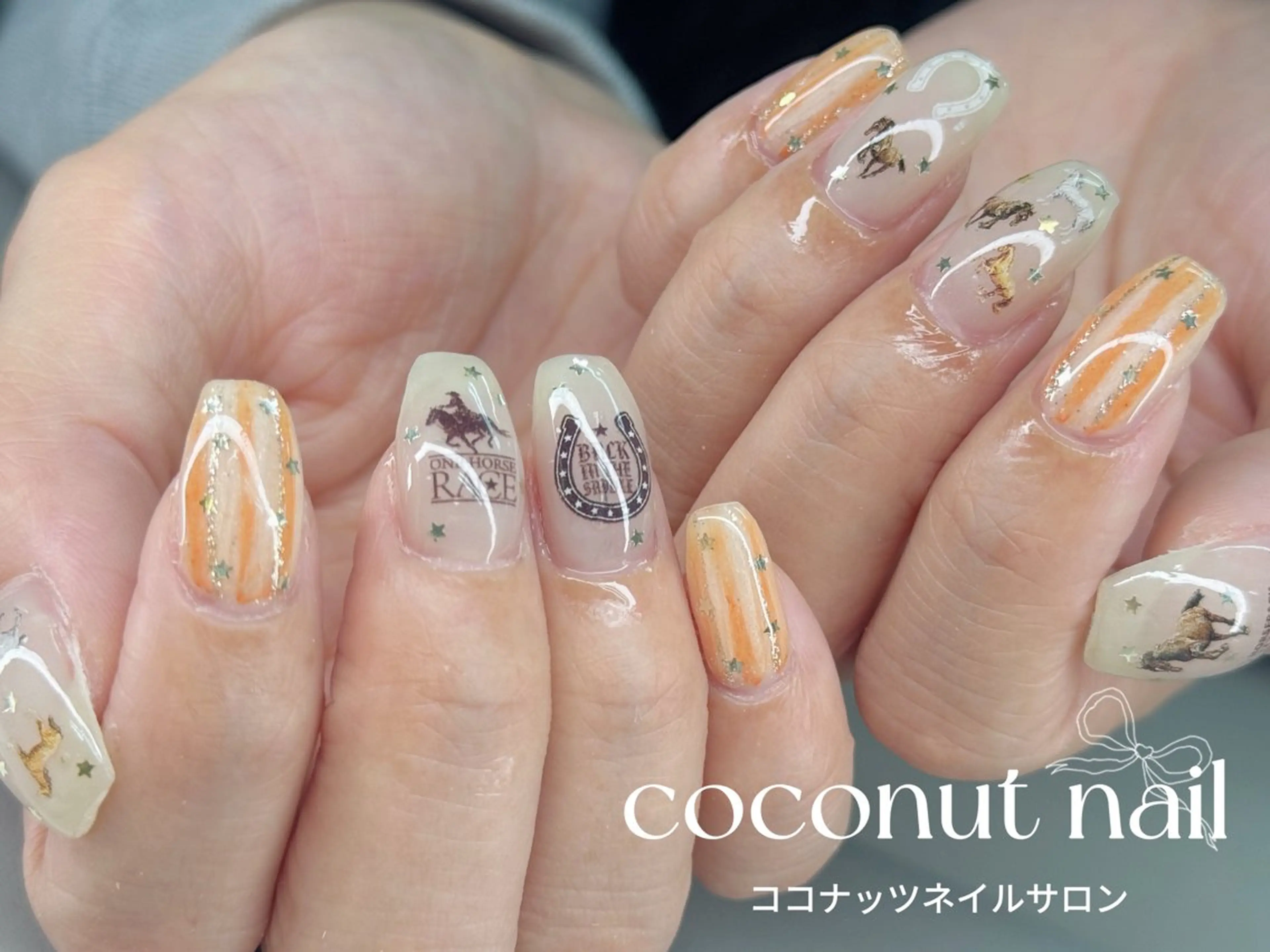 ネイル べっ甲ネイル フレンチネイル キラキラネイル マグネットネイル 大理石ネイル(マーブル) ハンドネイル 神田 ココナッツのネイルデザイン