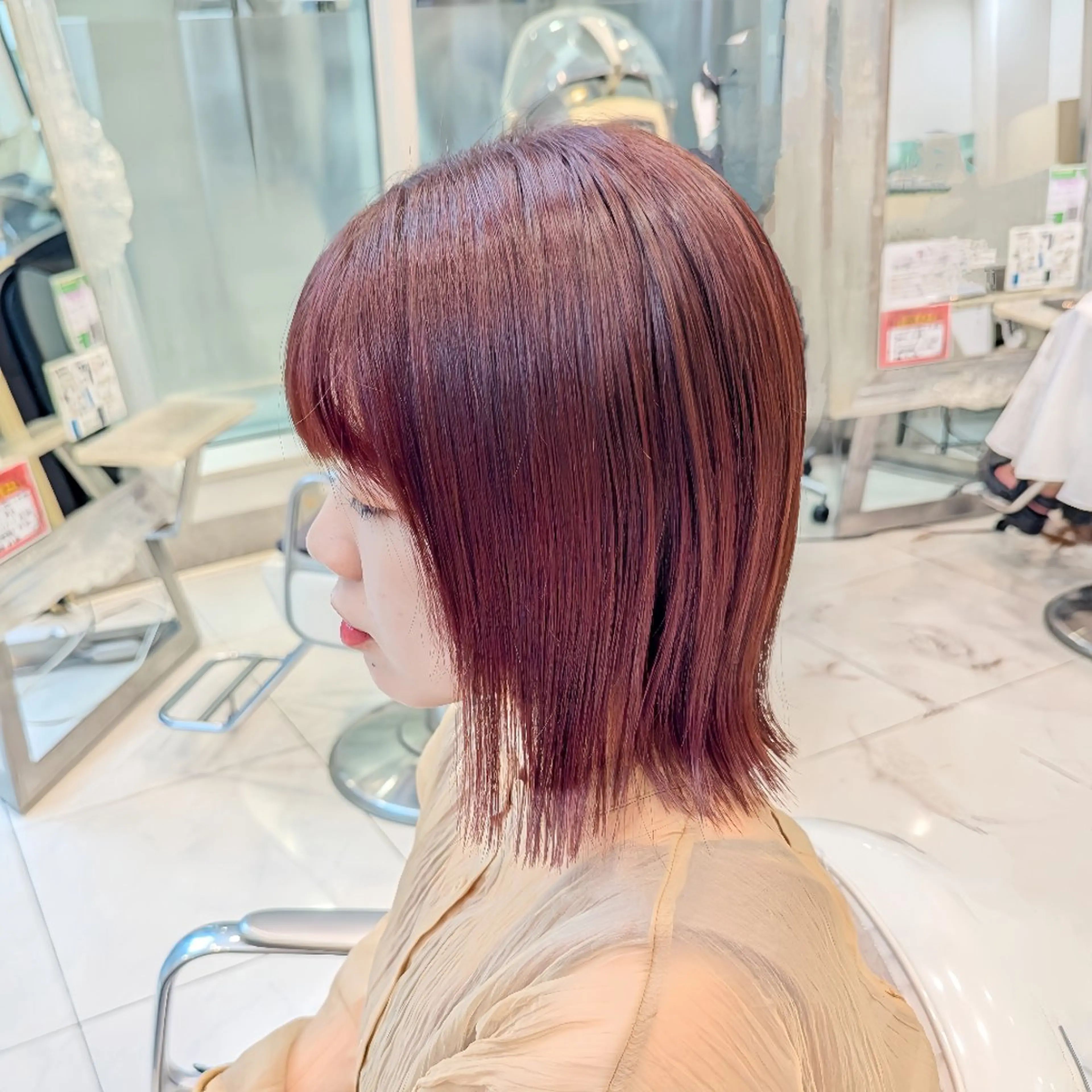 ミディアム カラー 髪質改善 カミムラのヘアスタイル