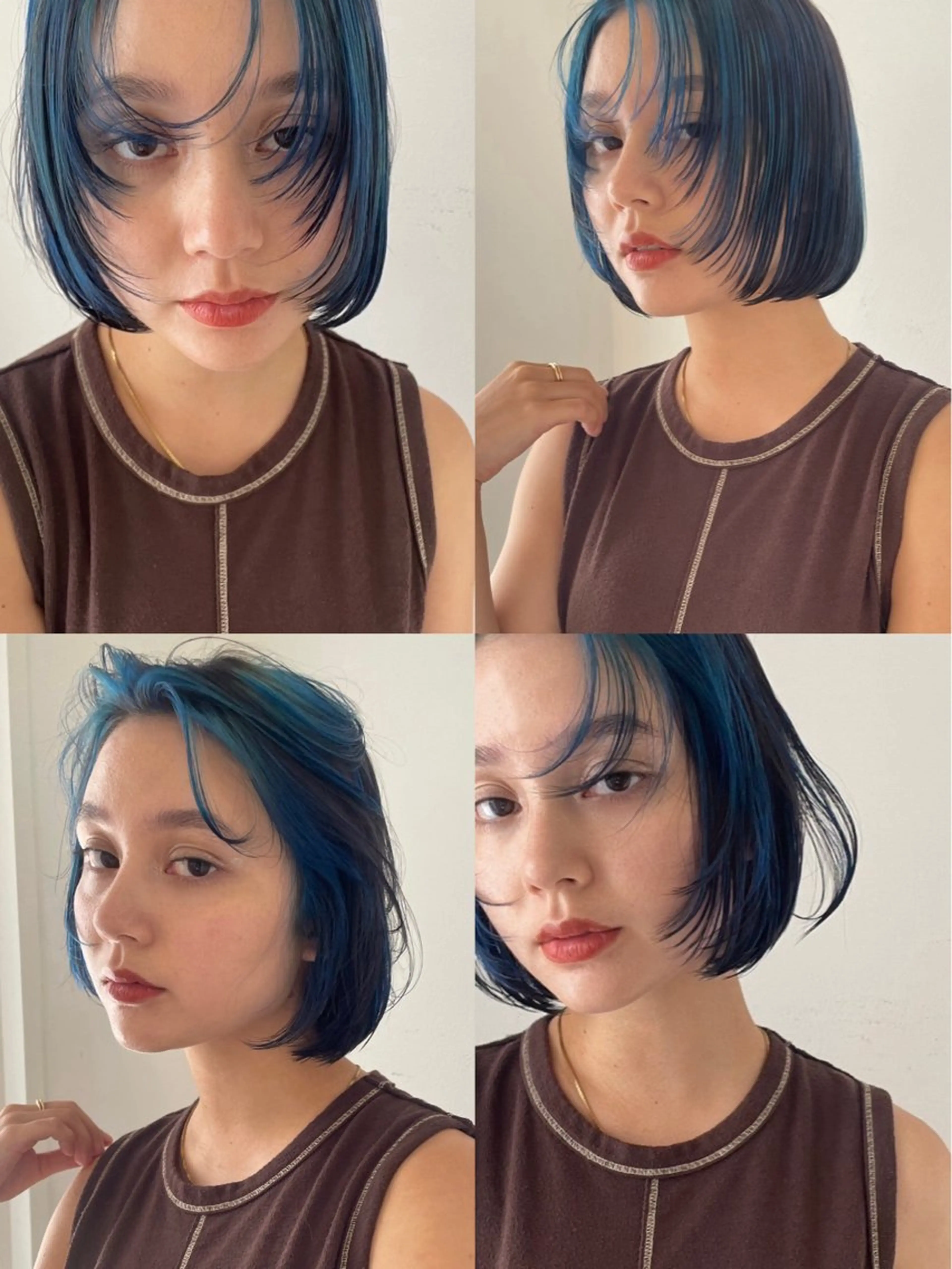 ショート カラー ブリーチ ブルーカラー ケアブリーチ ハイライトカラー ハイライト 村上雅人 ナチュラルモードのヘアスタイル