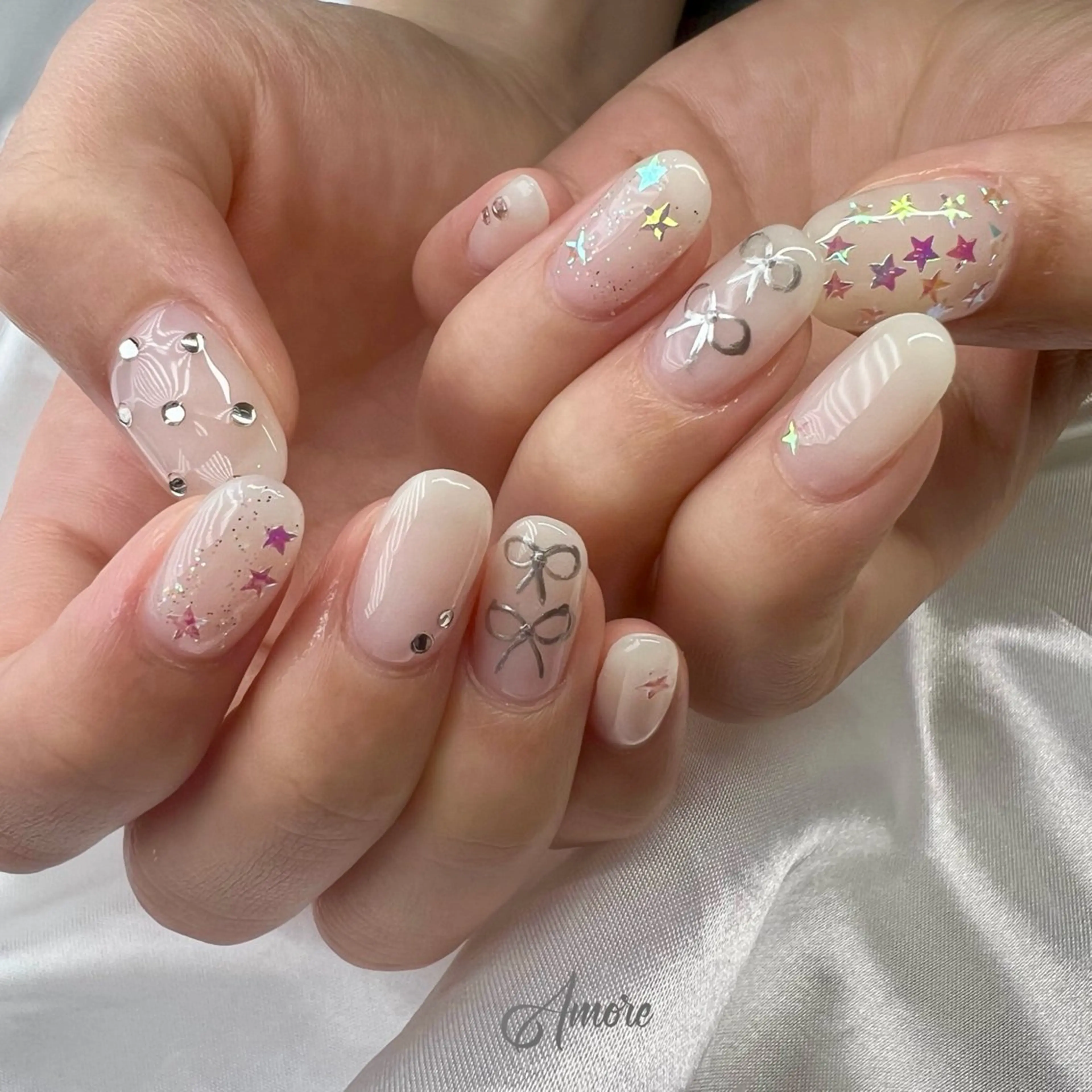 ネイル ジェルネイル キラキラネイル 韓国ネイル マグネットネイル パラジェル You kyehwaのネイルデザイン