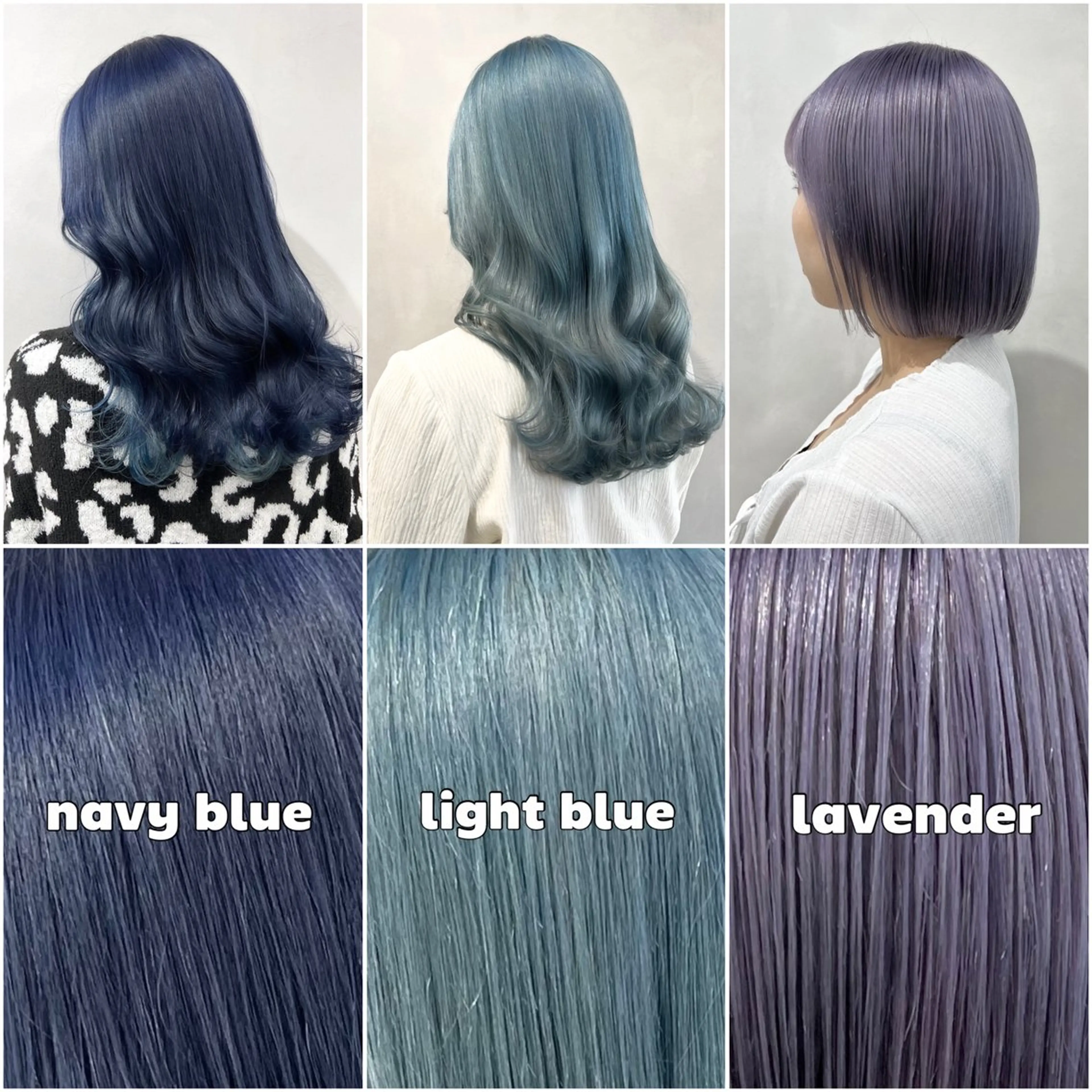 ミディアム カラー ブルーカラー ラベンダーカラー ネイビーカラー 🩵ブリーチカラー 🐈MIORI🩵のヘアスタイル