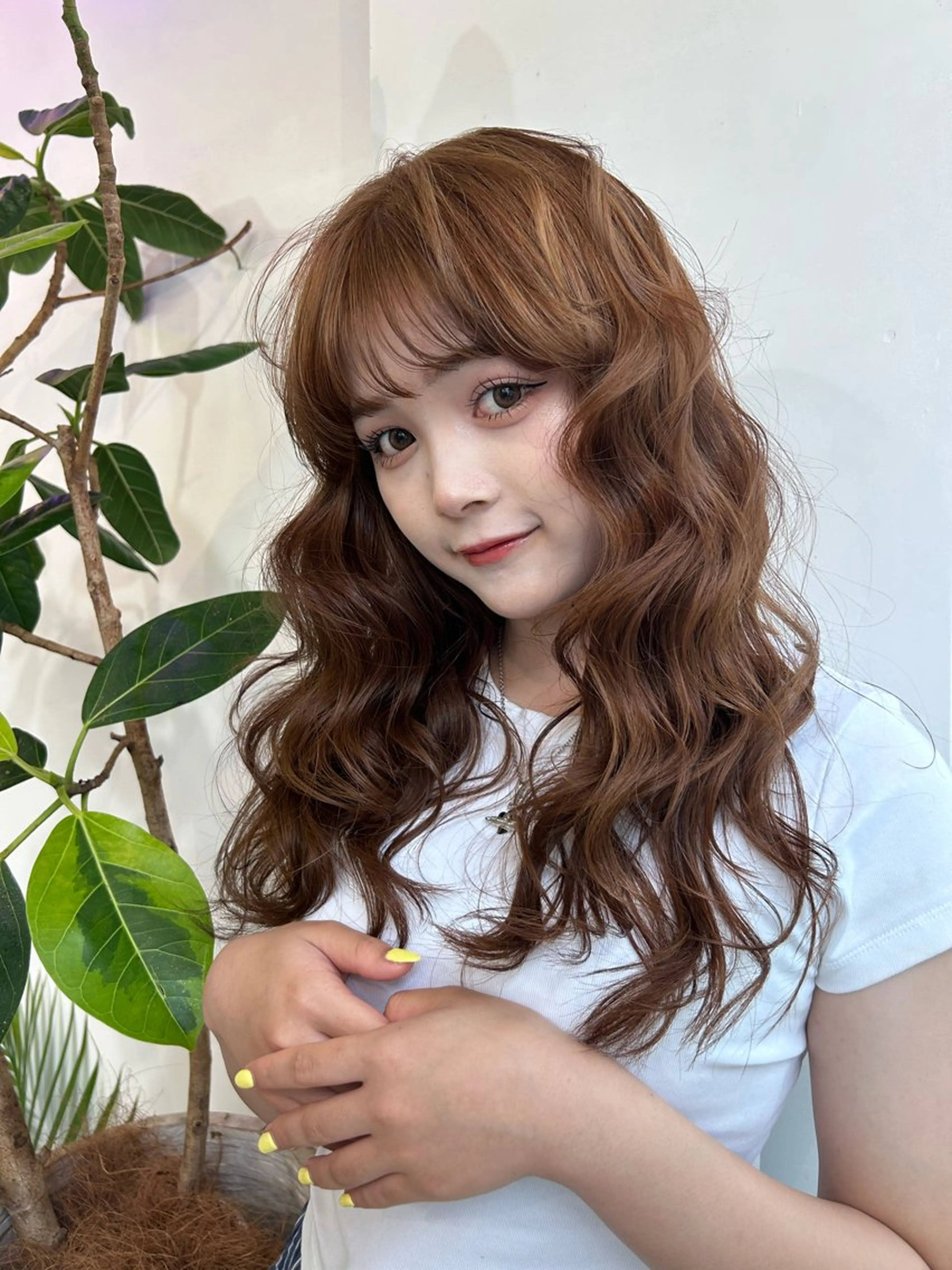 カラー ヘアカラー トリートメント ness 一花のヘアスタイル