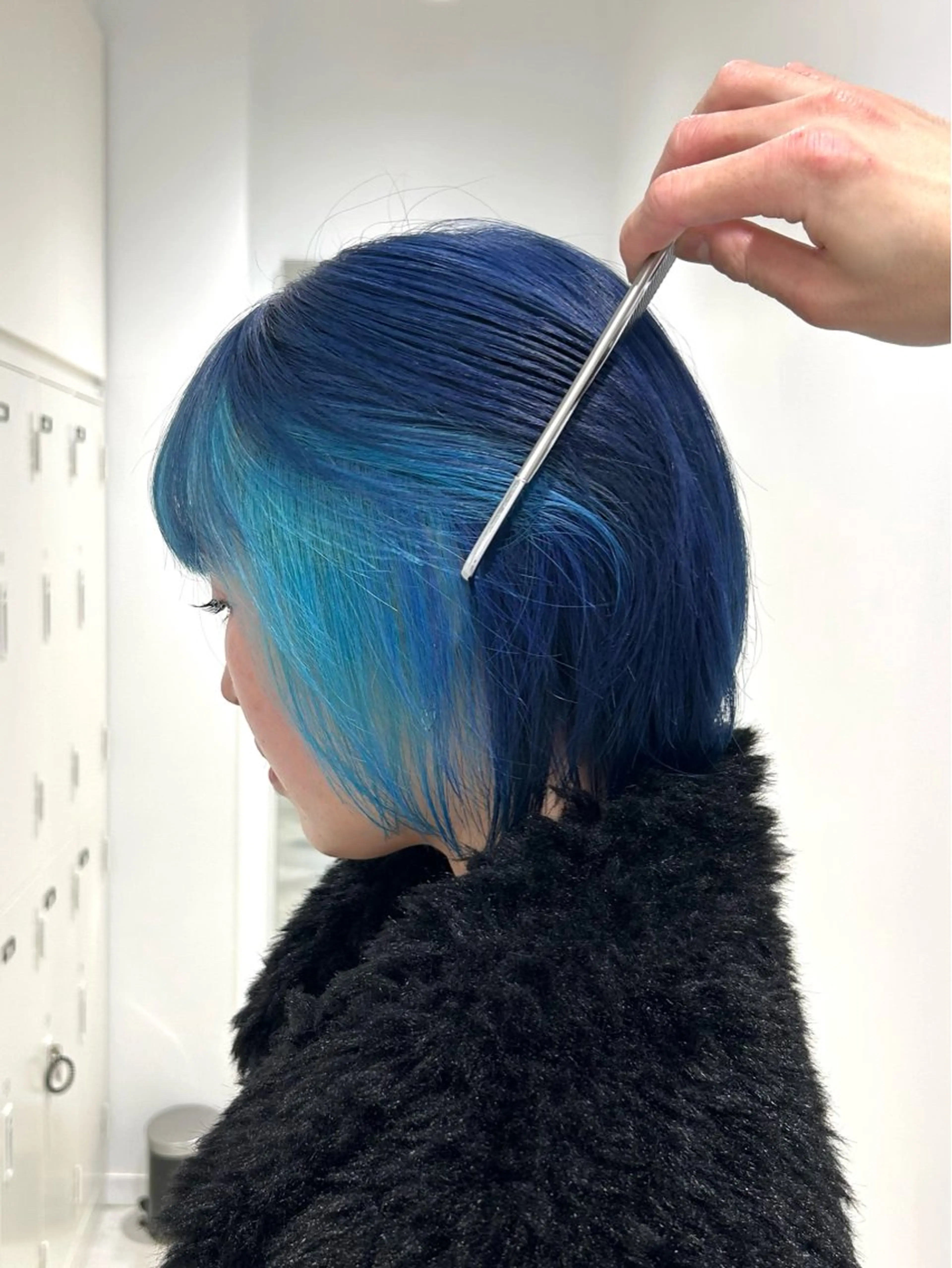 ショート カラー ブルーカラー インナーカラー ヘアカラー トリートメント 透明感ハイトーン特化 /ケアブリーチ/莉駒のヘアスタイル