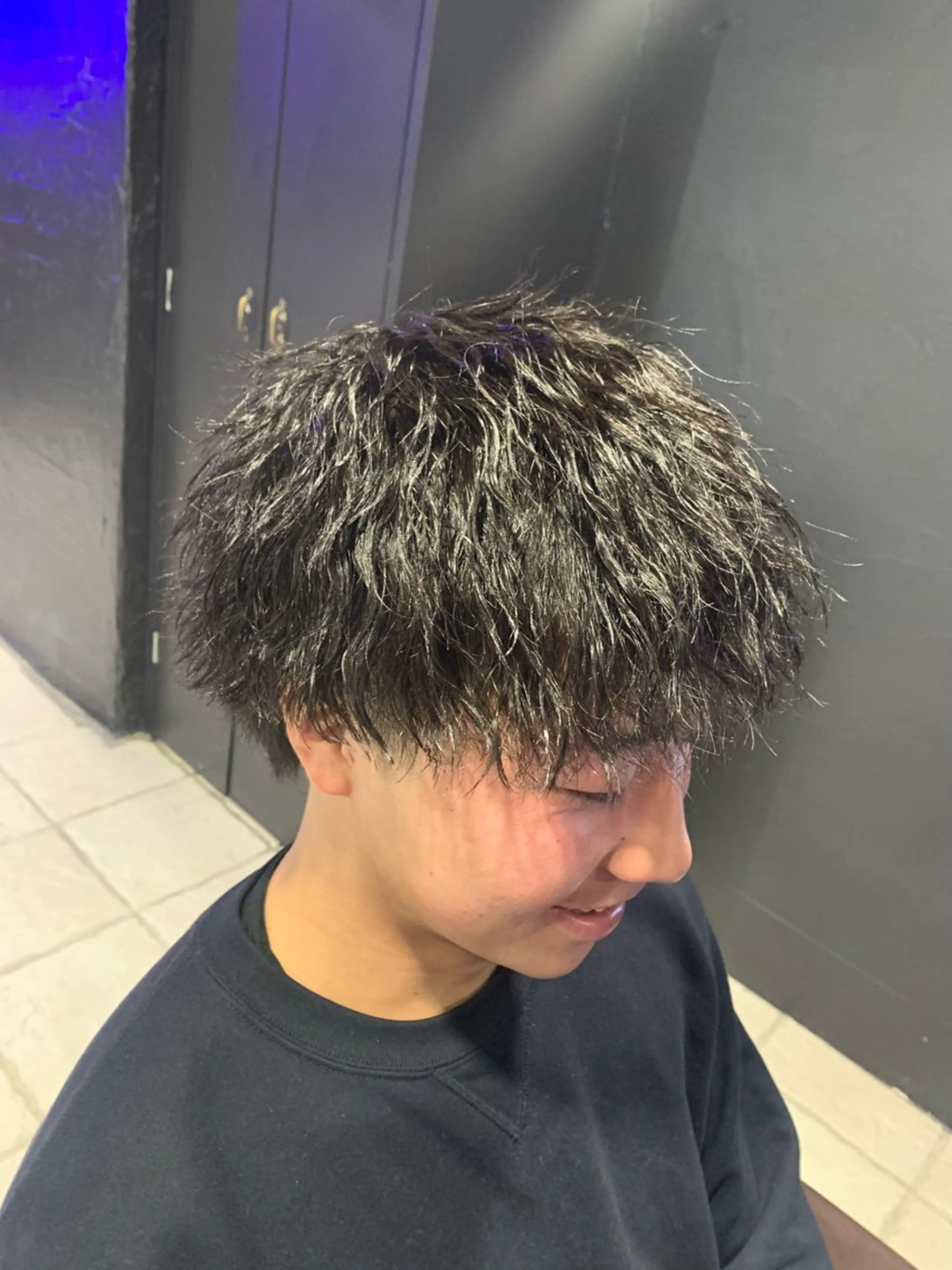 ショート カット パーマ ヘアセット メンズパーマ/難波/ 心斎橋　室園亮佑のヘアスタイル