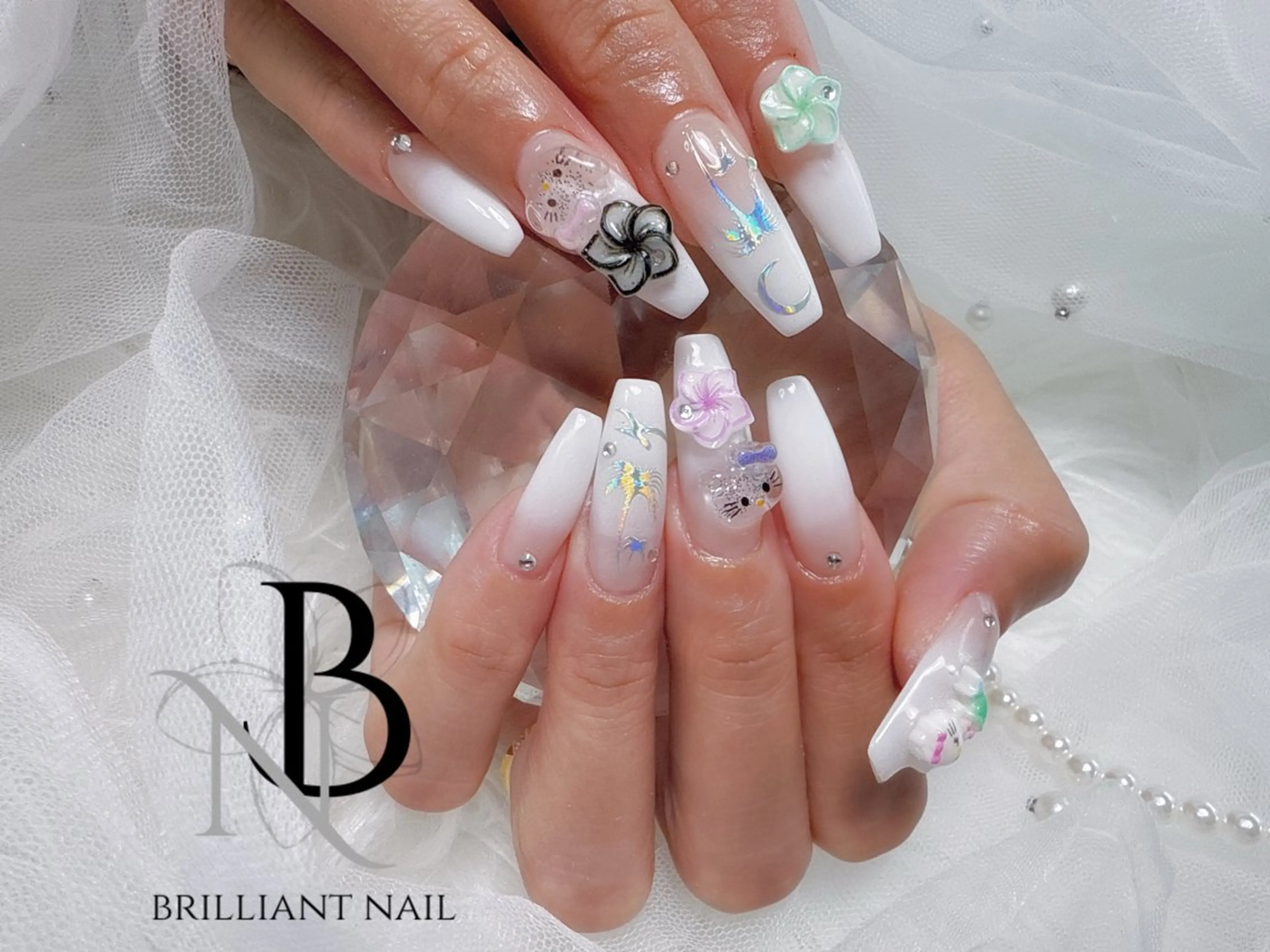 ロング ハンドネイル ハンドケア brilliant nail💎あやのネイルデザイン
