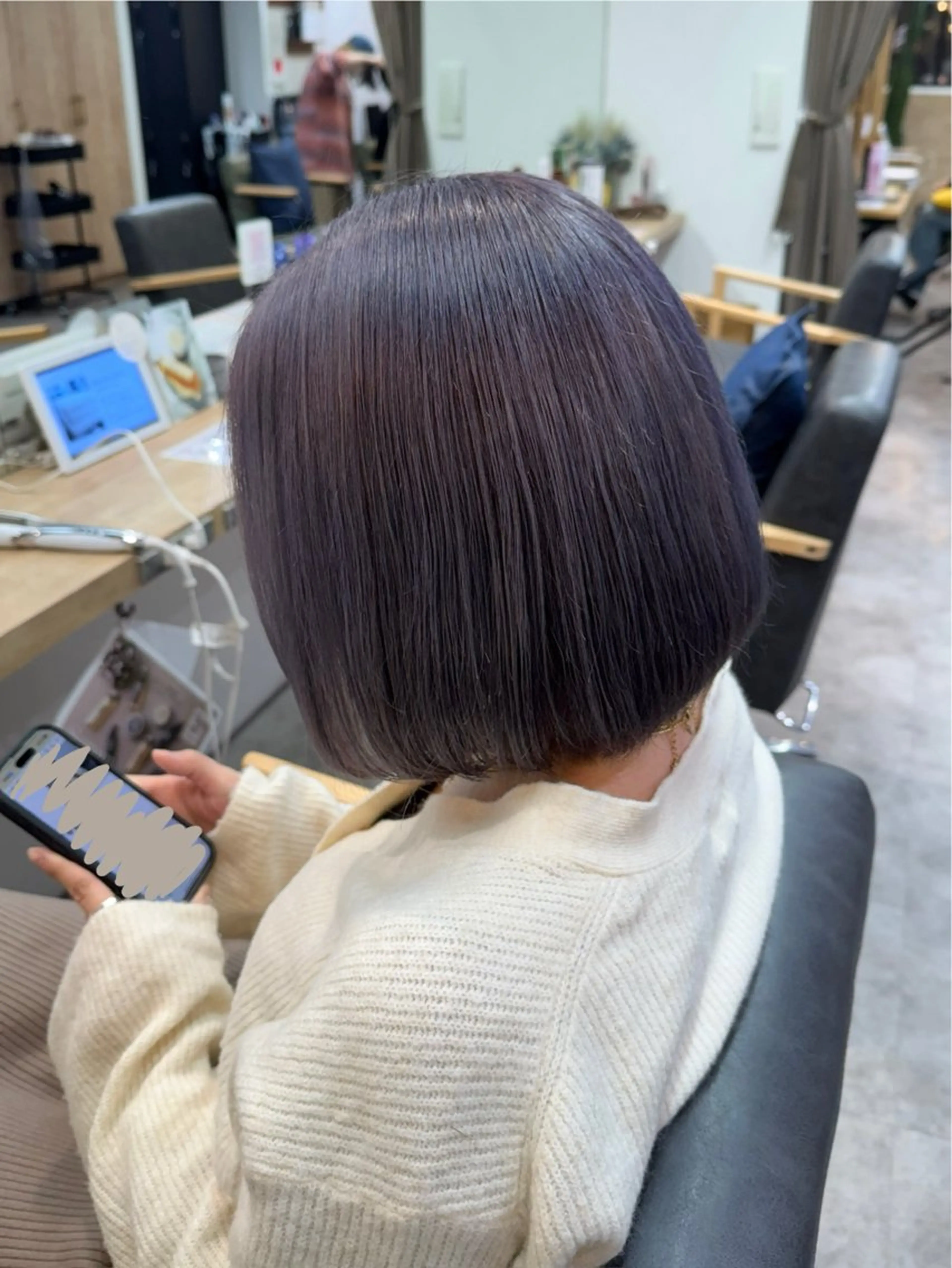 セミロング カラー ヘアカラー 縮毛矯正/エクステ ヘアアレンジ/ひふみのヘアスタイル