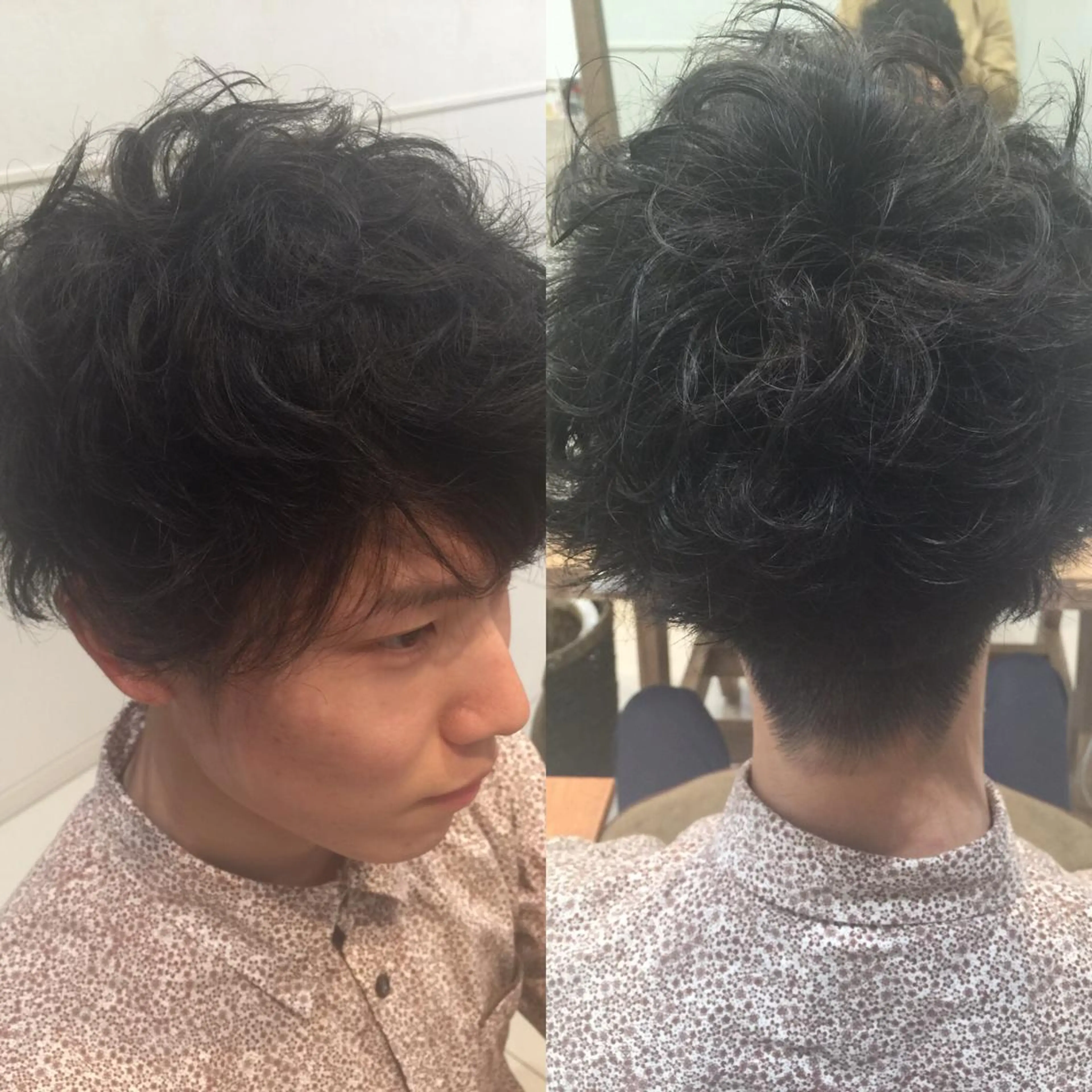ショート メンズ マッシュ メンズパーマ くせ毛 Vir by browのヘアスタイル