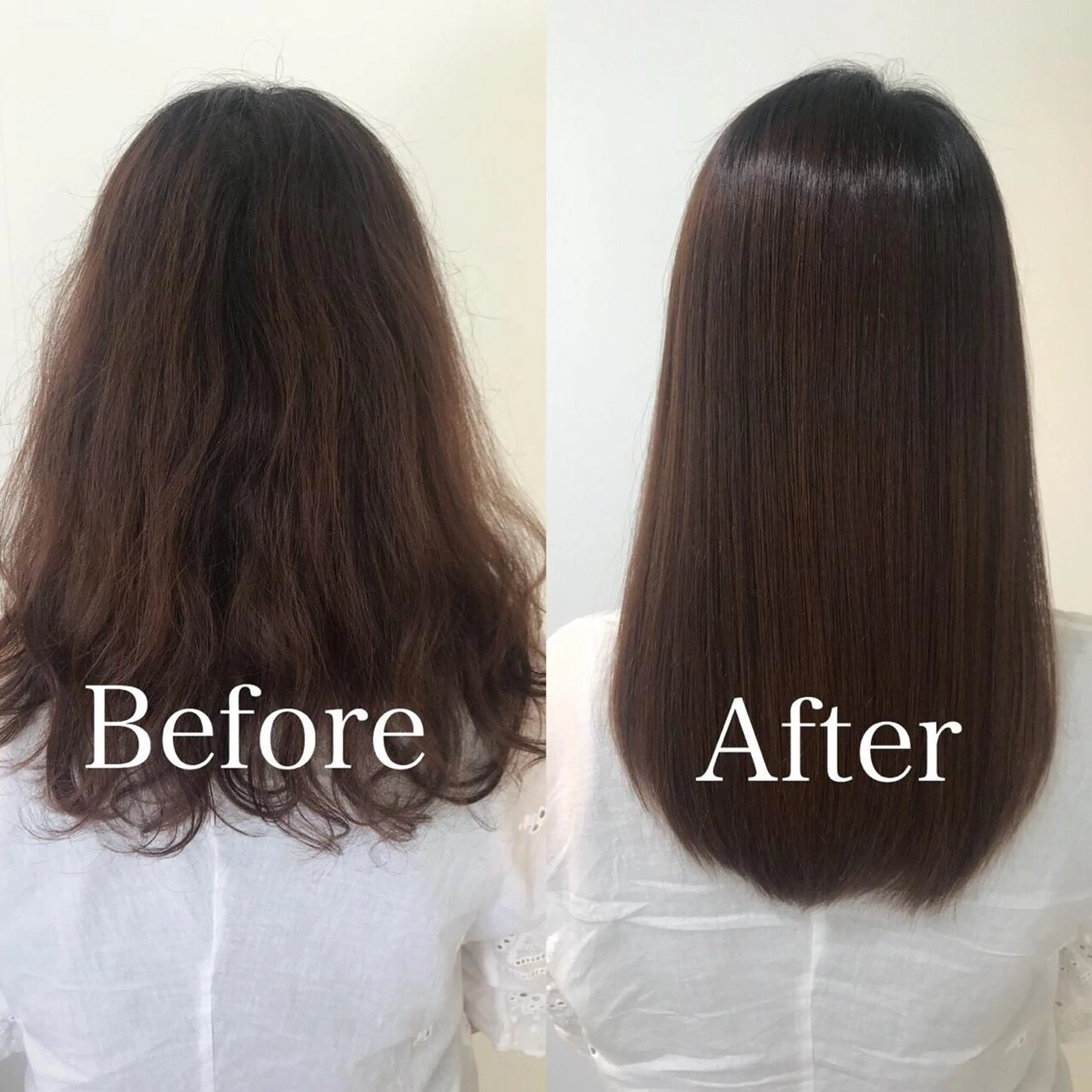 セミロング 縮毛矯正 由比藤理子 ブリーチカラー🌈のヘアスタイル