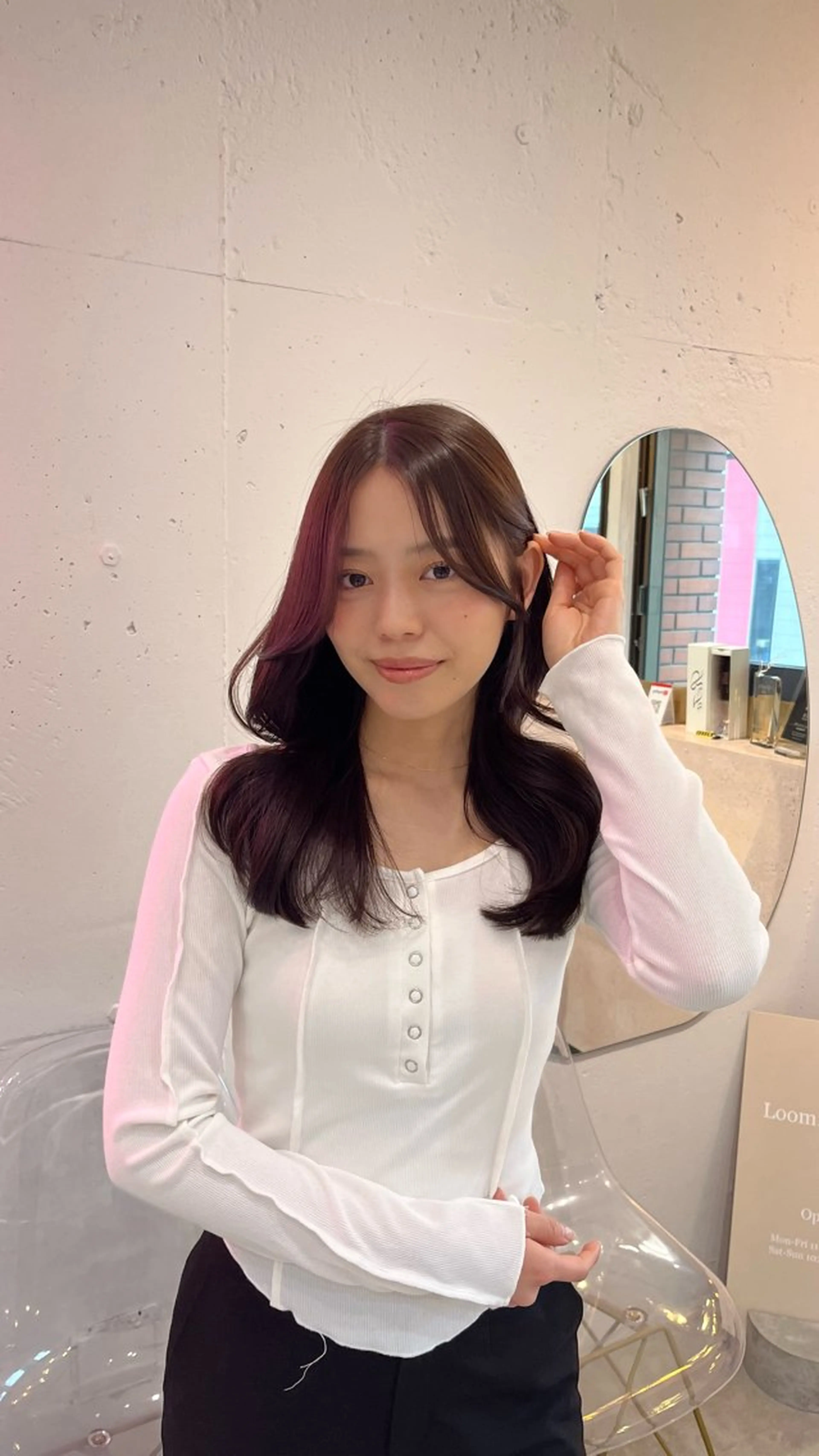 セミロング 新宿/小顔レイヤー/ 顔まわり/西慶太朗のヘアスタイル