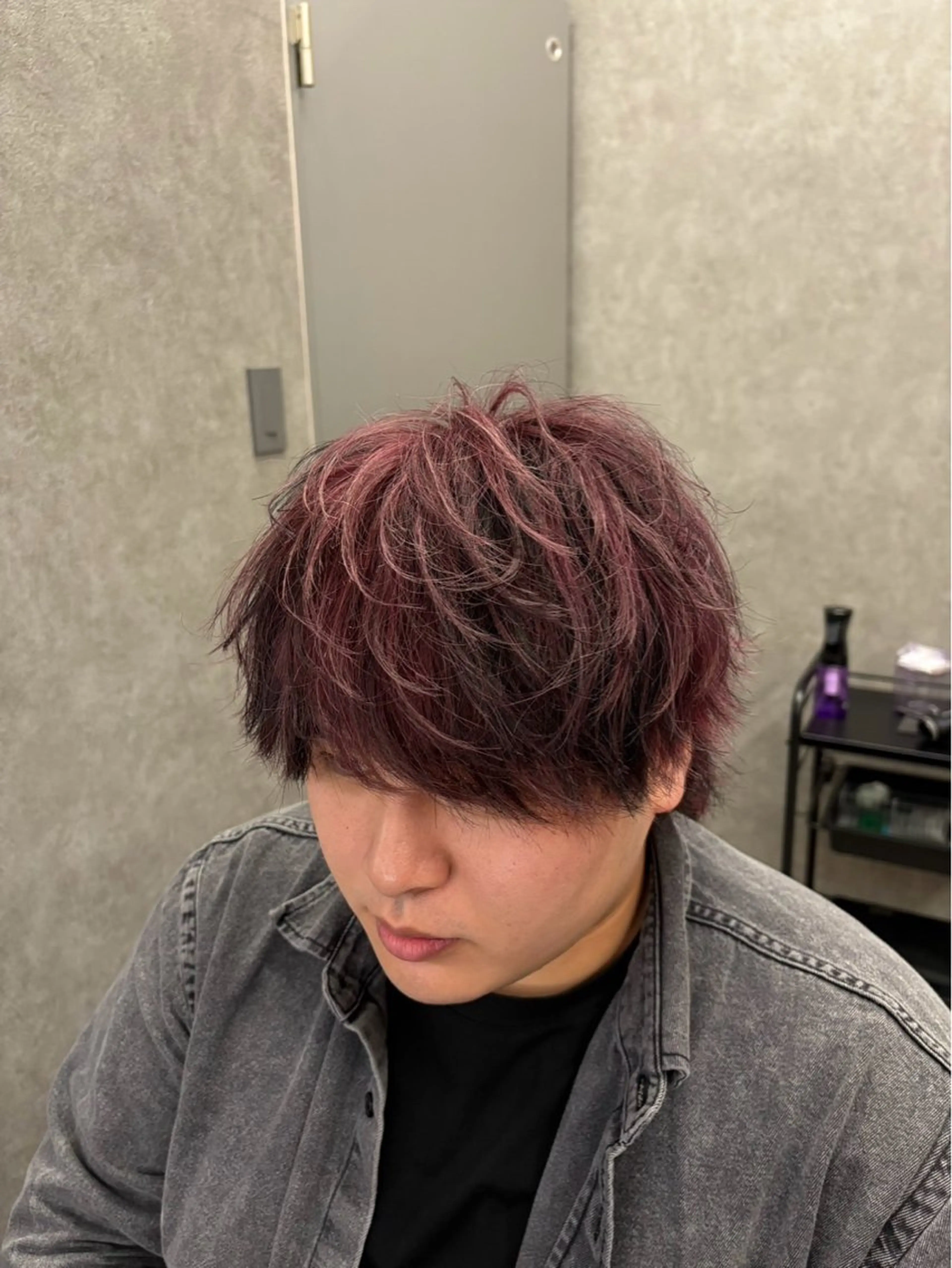 ショート カラー パーマ メンズ レッドカラー カット ヘアカラー メンズ特化 👑YUTAのヘアスタイル