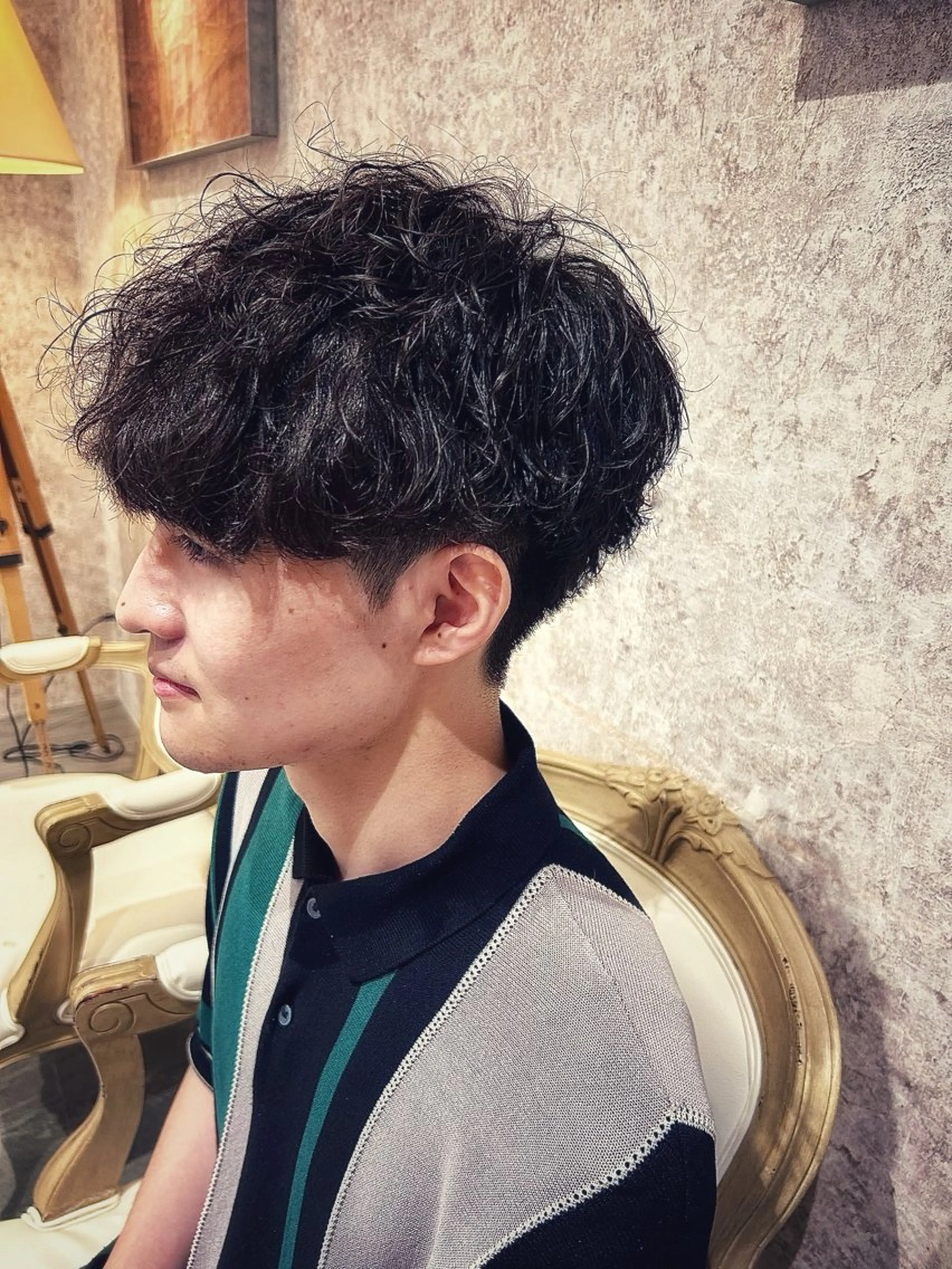 ショート パーマ メンズ メンズパーマ ツイストスパイラルパーマ スパイラルパーマ カット パーマ Kobayashi ハイライト/ショートのヘアスタイル