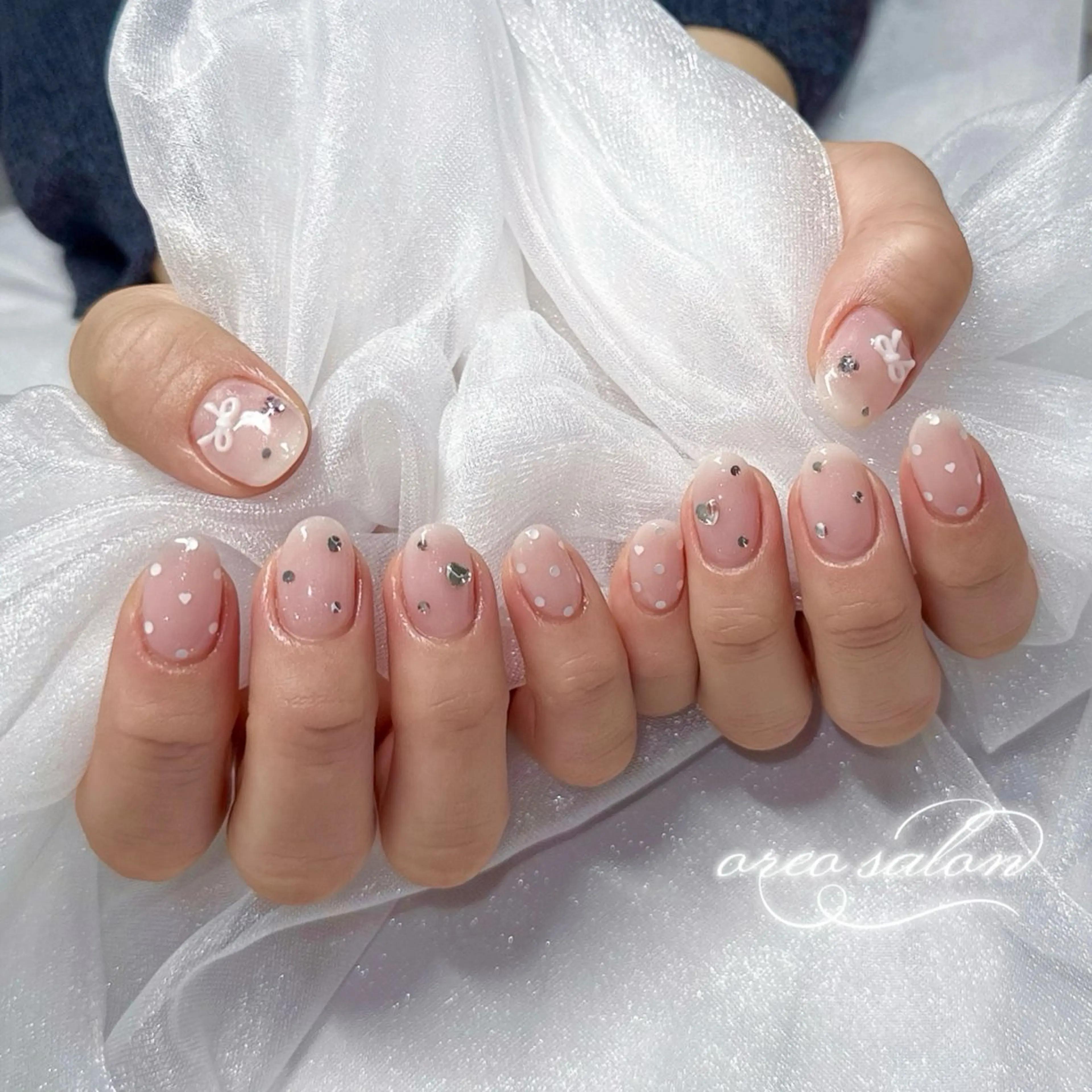 【handジェル】《オフ🈚️》🩵アートデザイン定額🩵 (+￥1000でパラジェル変更可)の写真