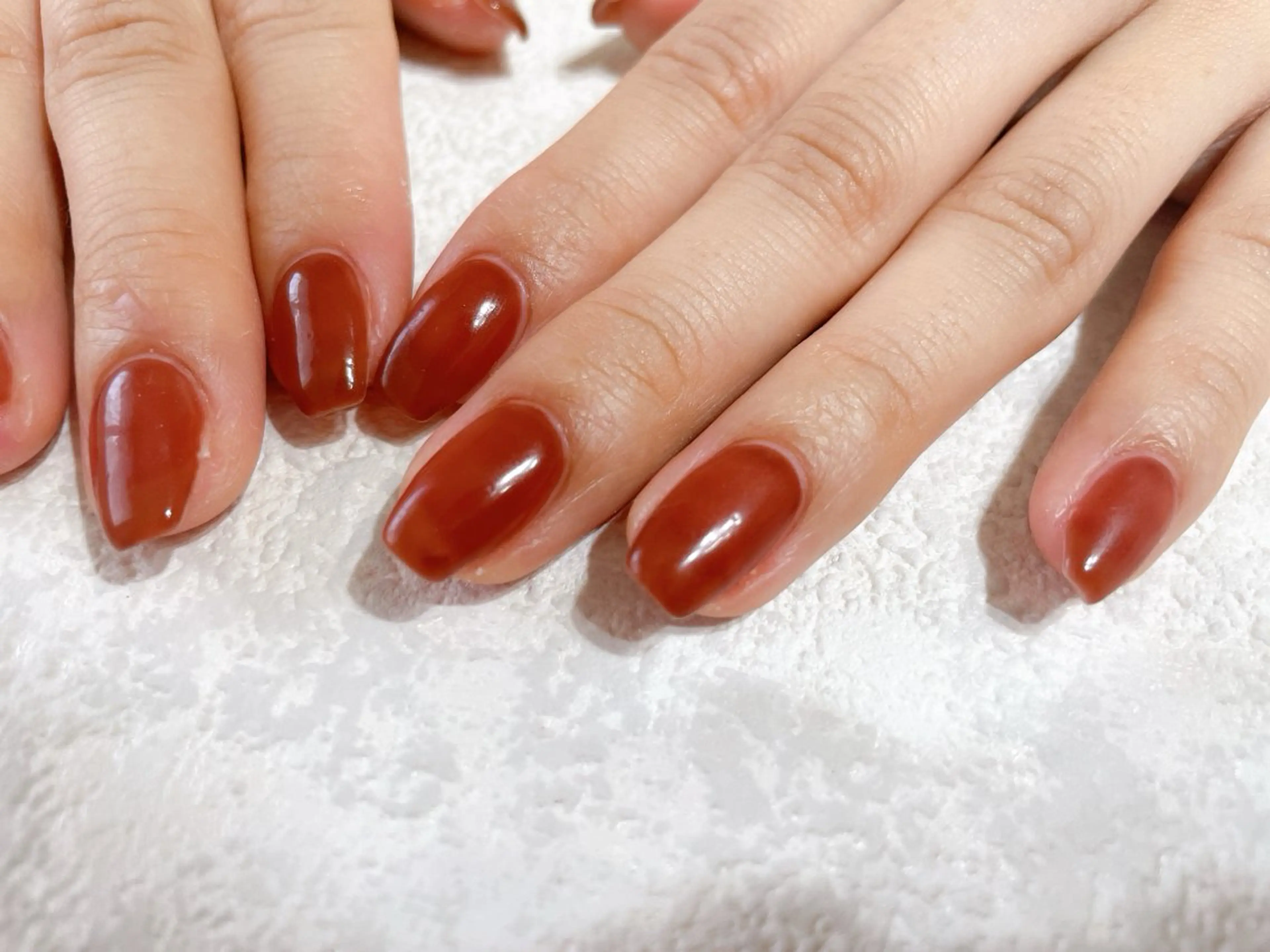 ネイル ジェルネイル 韓国ネイル ワンカラーネイル パラジェル 冬ネイル kikinail 溝の口のネイルデザイン