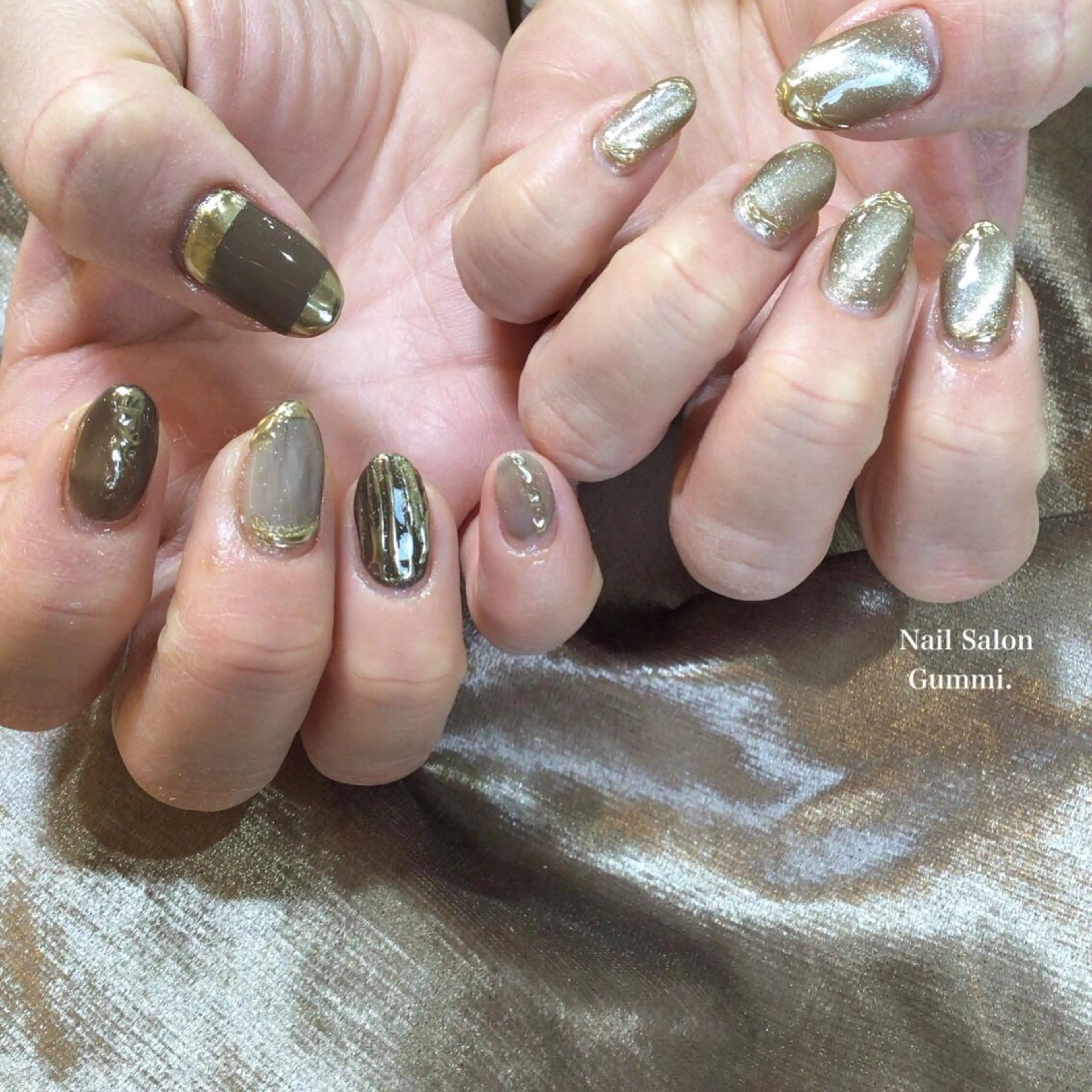 ネイル キラキラネイル ラメ(グリッター) ミラーネイル ニュアンスネイル シンプルネイル Nail Salon Gummi.のネイルデザイン