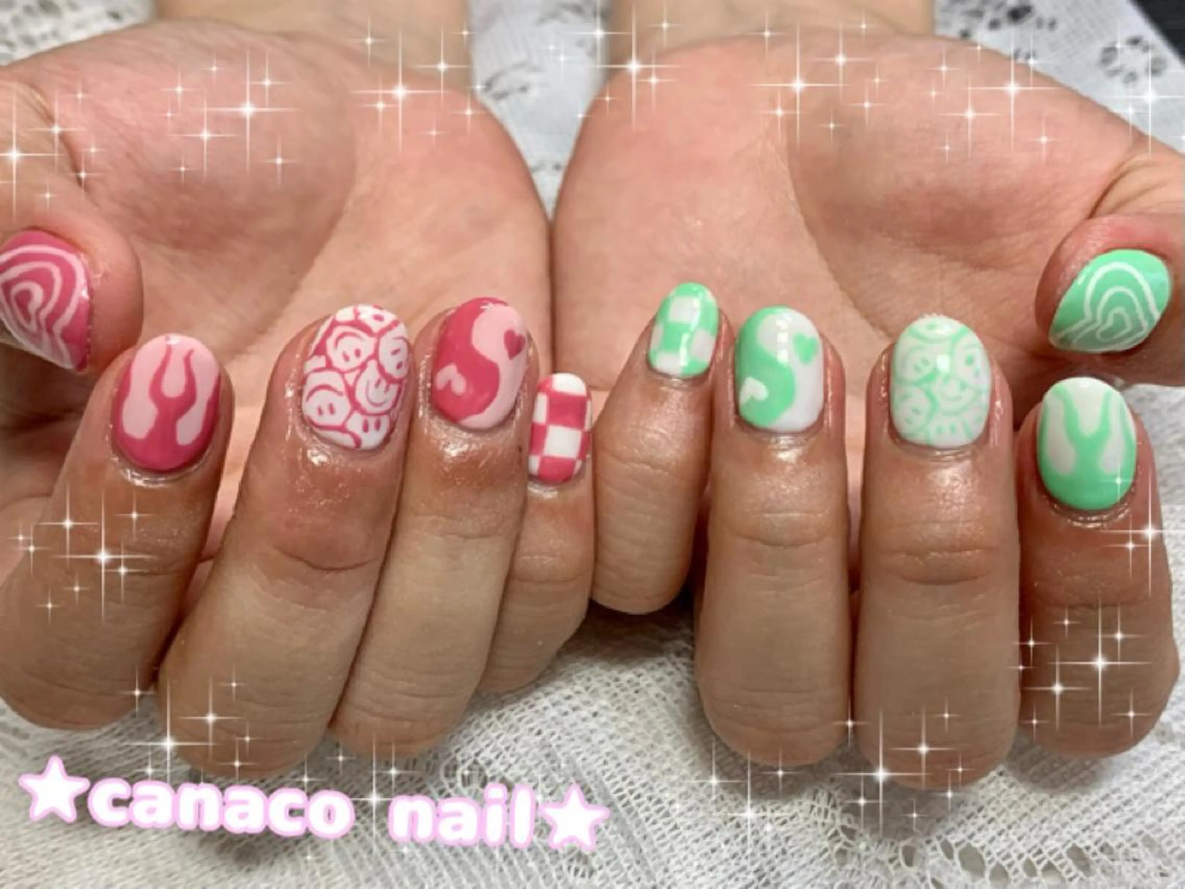 ネイル アートネイル ジェルネイル ハート 韓国ネイル パラジェル ハンドネイル ハンドケア ベテランネイル cnc nailのネイルデザイン