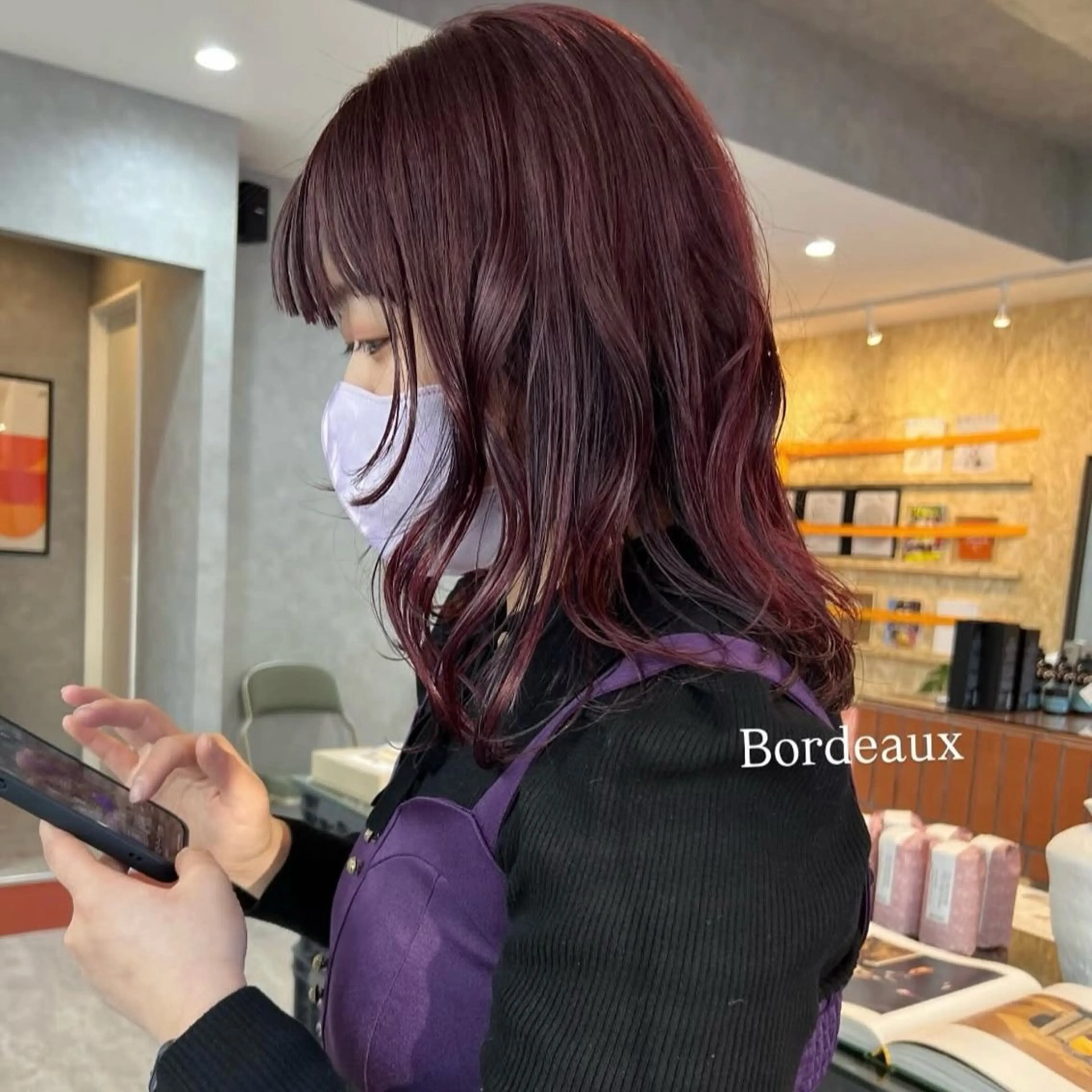 ロング カラー ボルドーカラー arisa/暖色 /伏見/レイヤーのヘアスタイル