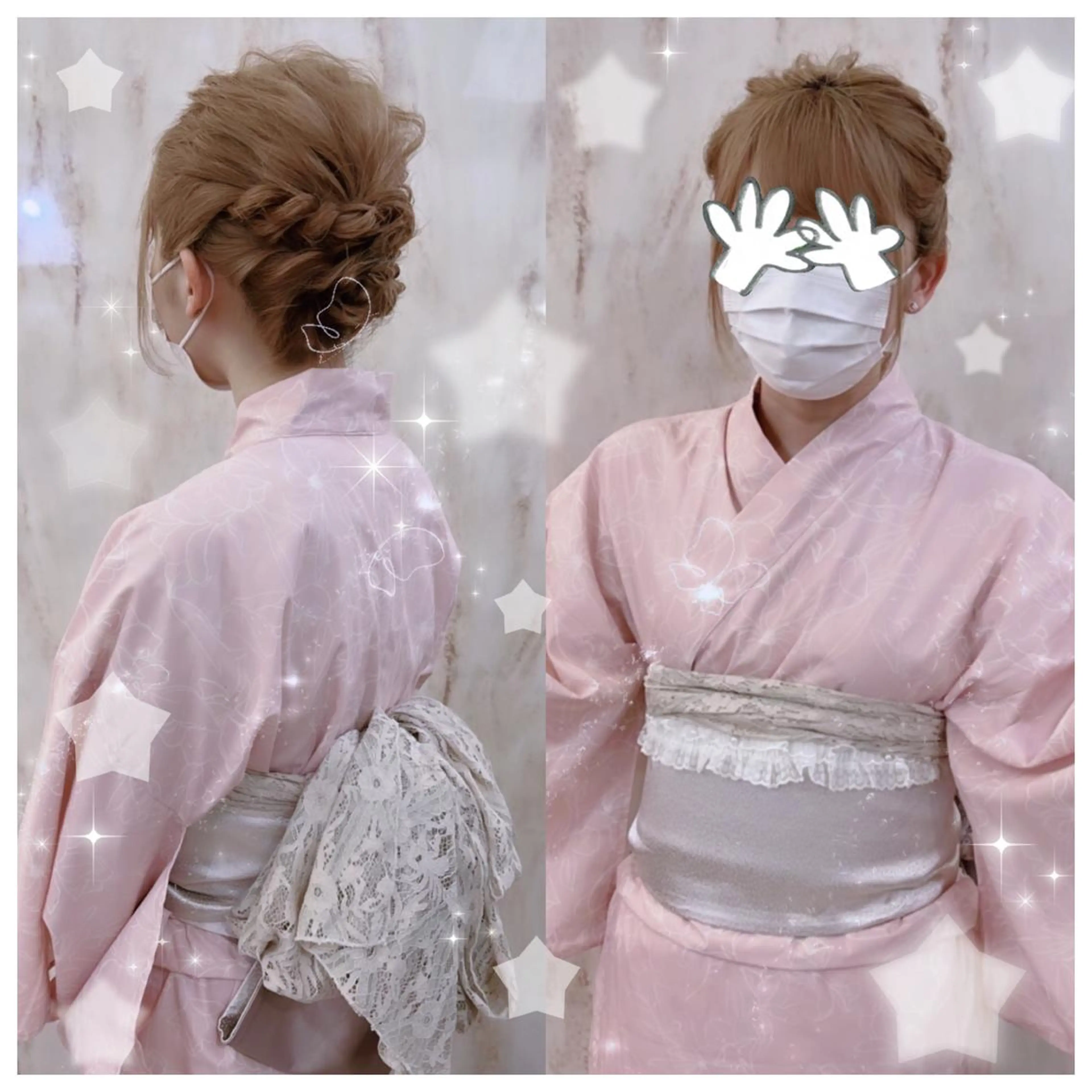 ミディアム カラー ヘアアレンジ 結婚式・ブライダル シールエクステ バレイヤージュ 黒髪 ブリーチ セキグチ💞 lilaのマツエク・マツパデザイン