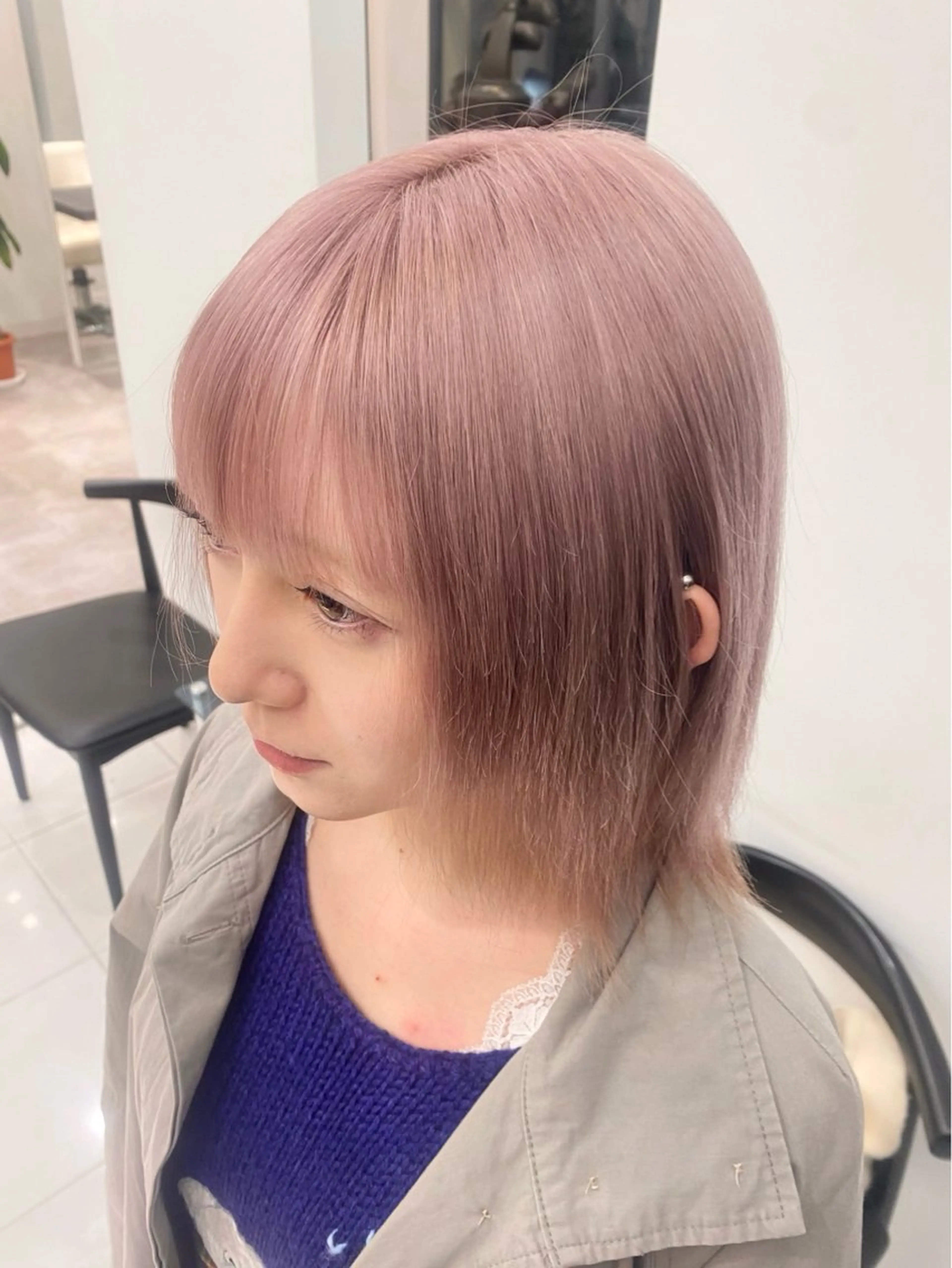 ショート カラー ベージュカラー ミルクティーベージュ ピンクカラー ピンクベージュ ヘアカラー トリートメント 透明感カラー/髪質 改善🎀suzukaのヘアスタイル