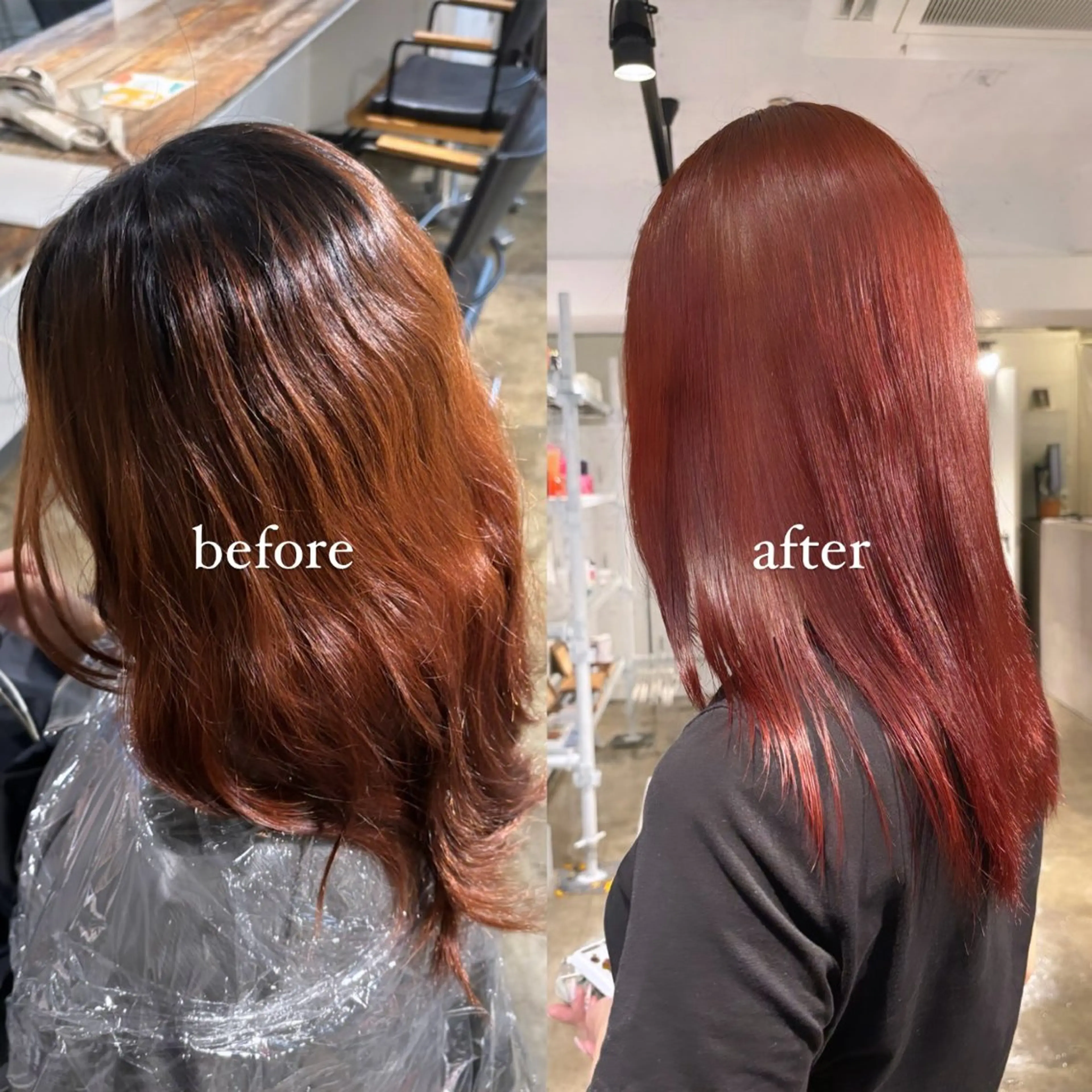 ロング ケアカラー 髪質改善 トリートメント ヘアカラー 暖色カラー🍒 ケアブリーチ/akiのヘアスタイル