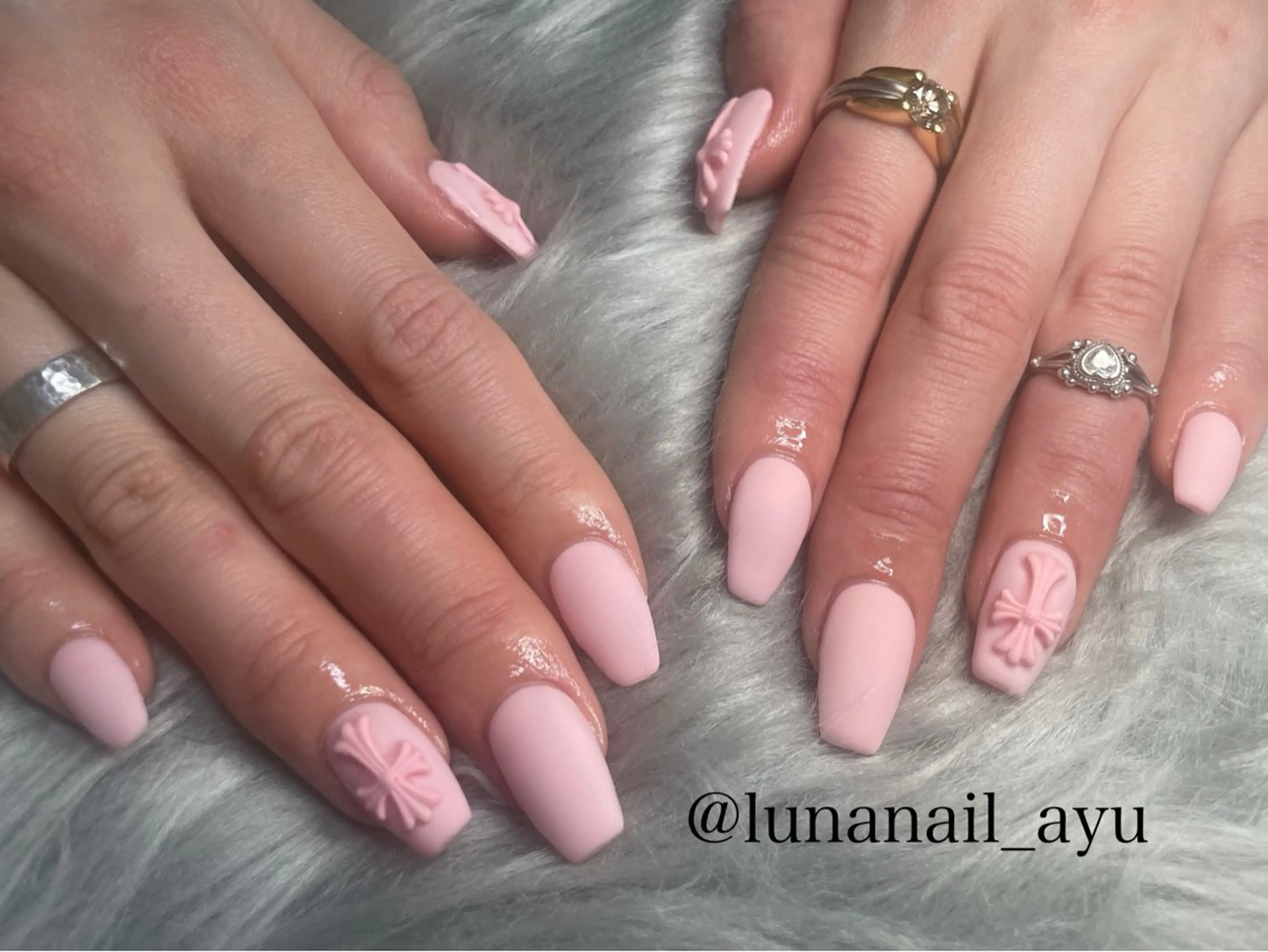 ネイル マットネイル 春ネイル ハンドネイル LUNA NAIL ayuのネイルデザイン