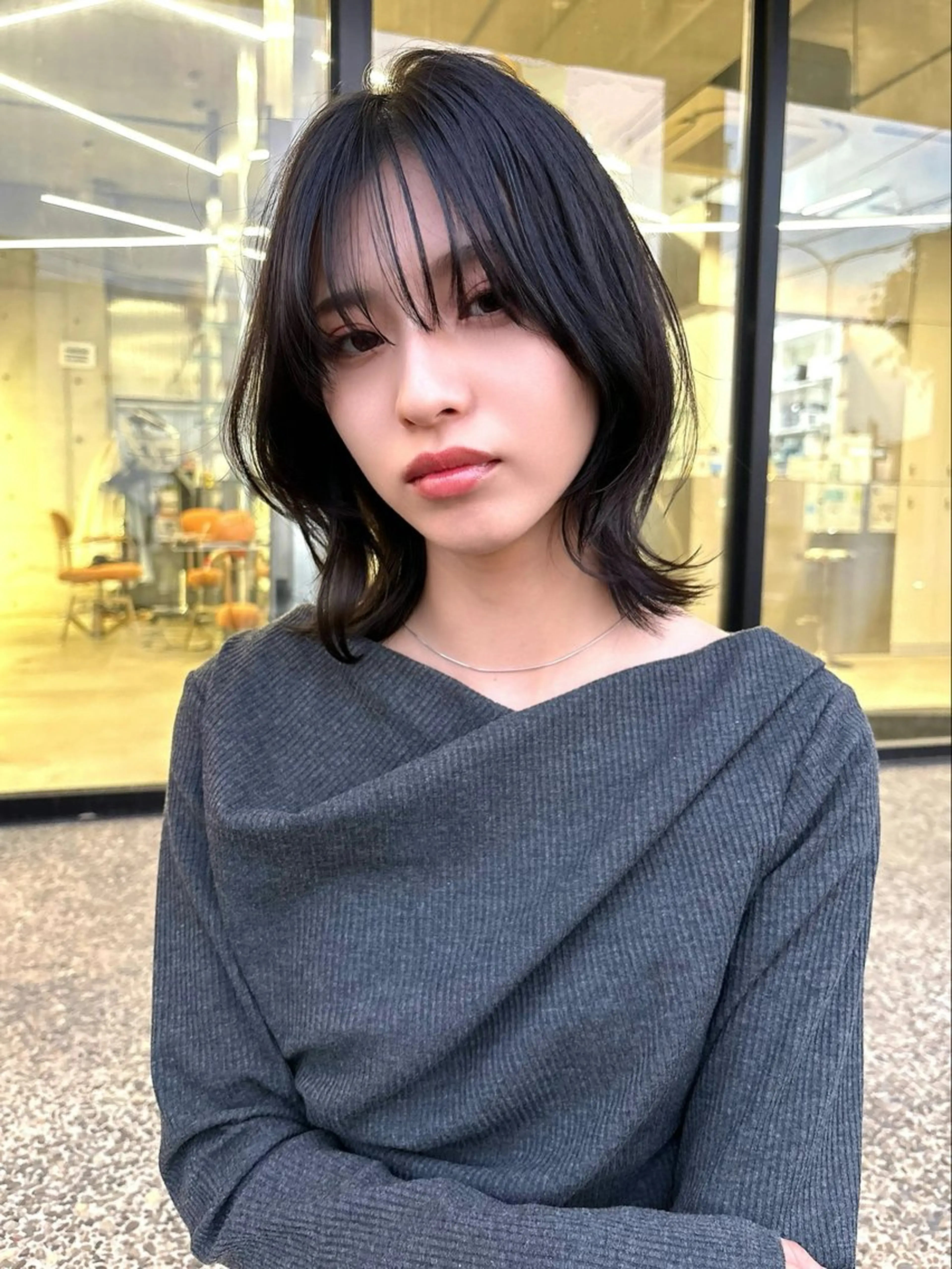 ショート カラー ブラウンカラー ダークブラウン くびれヘア カット ヘアカラー トリートメント LOMARLIE 岡山HANAのヘアスタイル