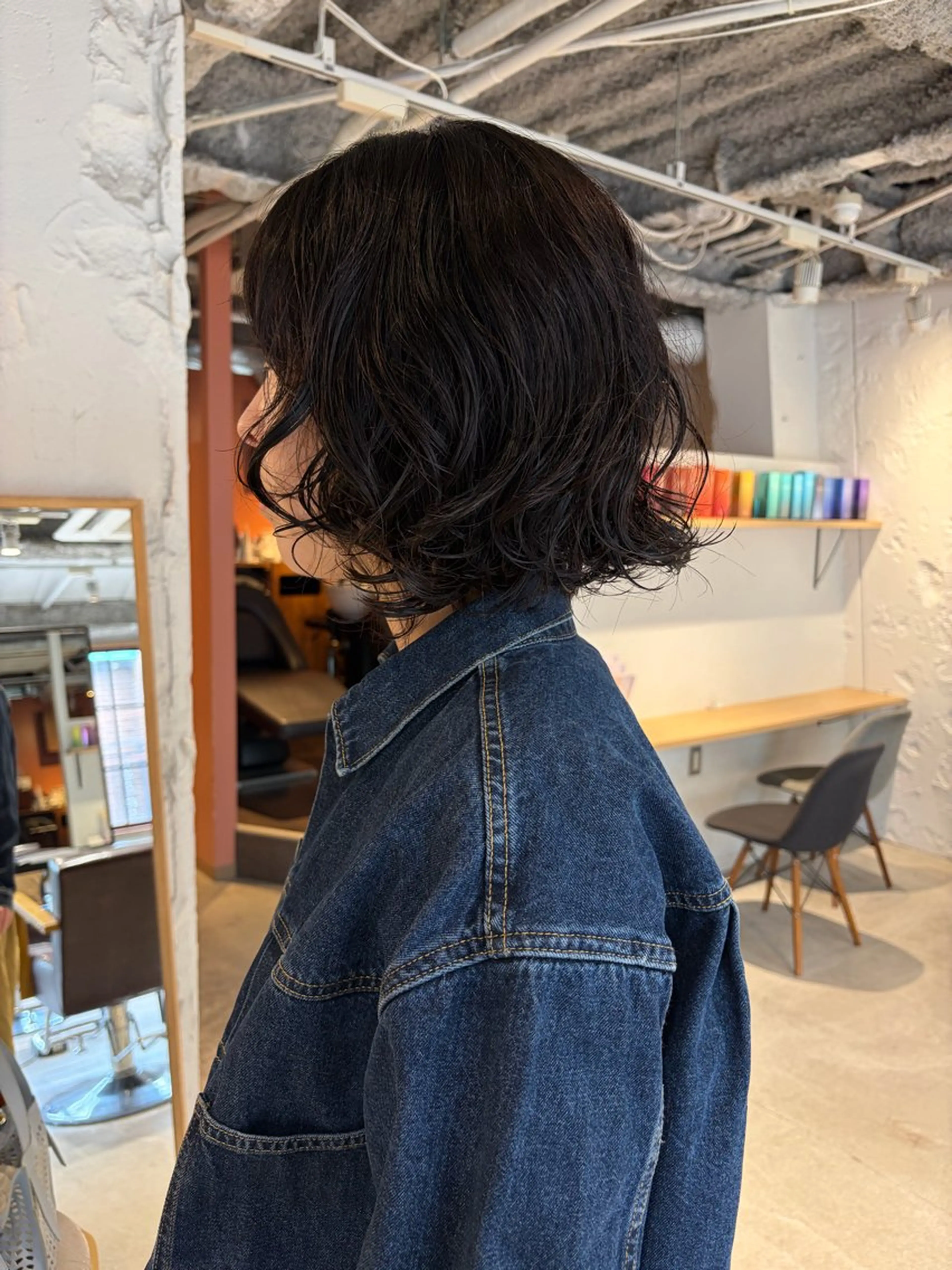 ミディアム パーマ ミディアムパーマ ボブ カット パーマ トリートメント レイヤー×初 パーマ|hinakoのヘアスタイル