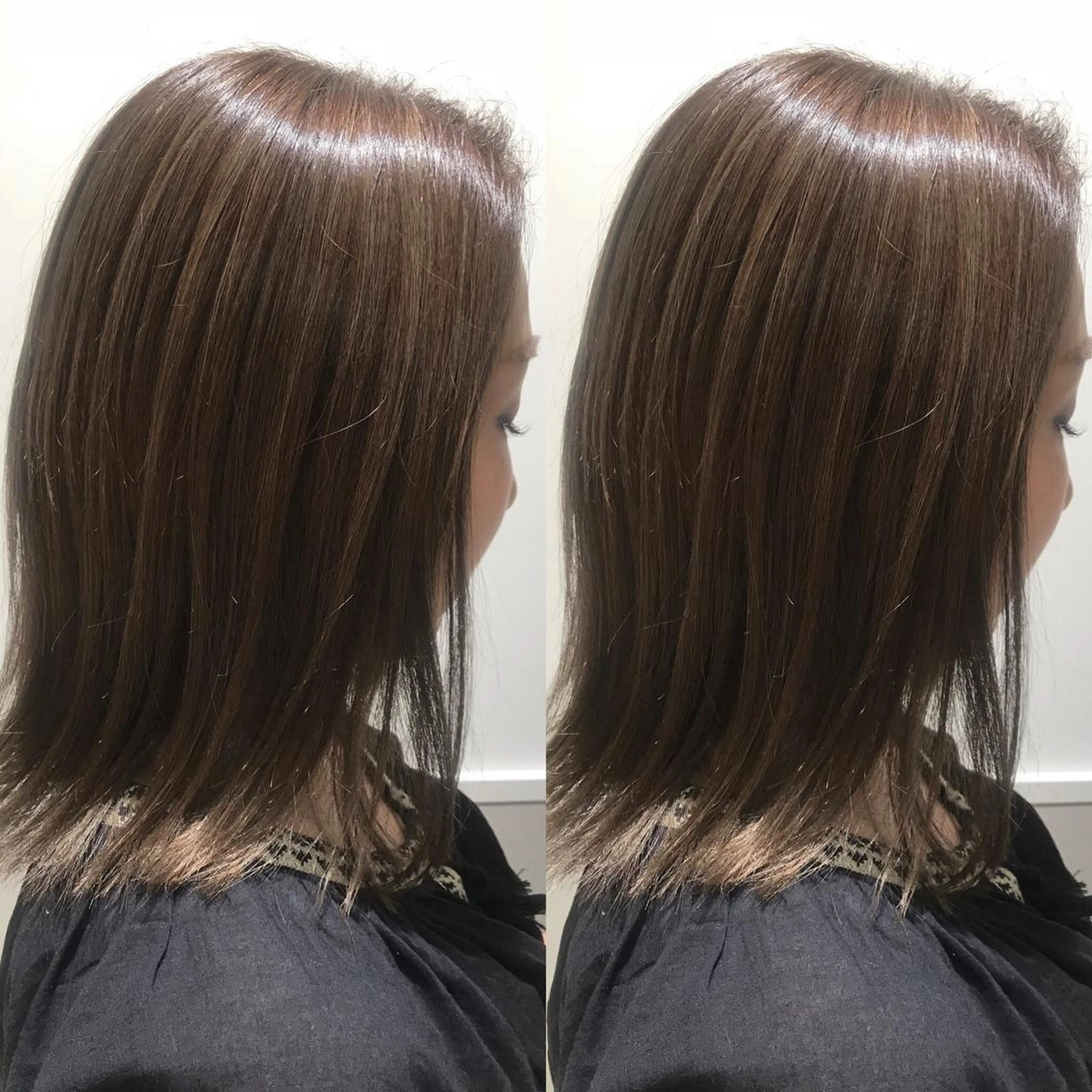 ミディアム カラー 小栗 麻衣のヘアスタイル