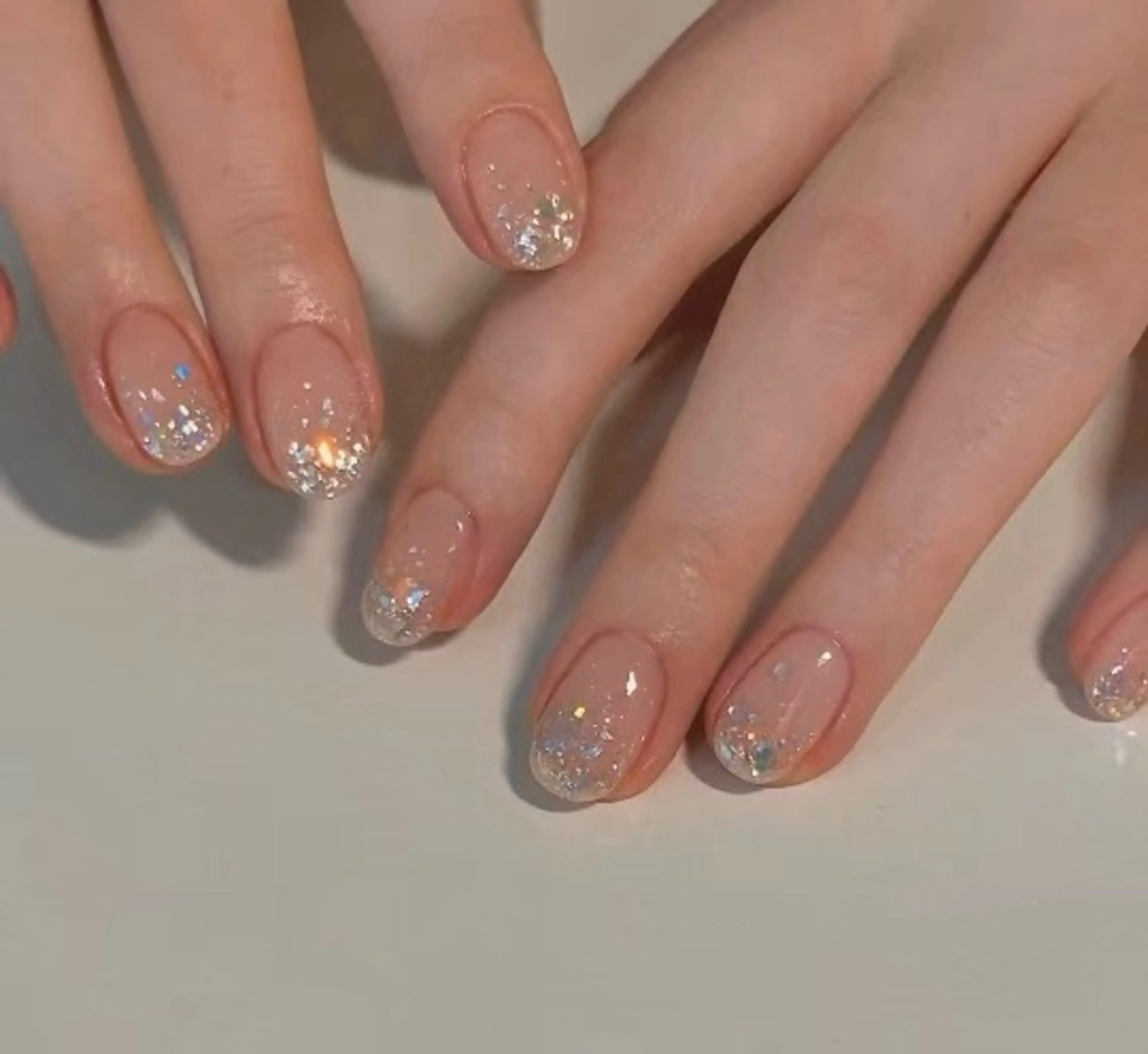 ネイル アートネイル オーロラネイル チークネイル フレンチネイル ガラスフレンチ 🎀YooLi Nail salonのネイルデザイン