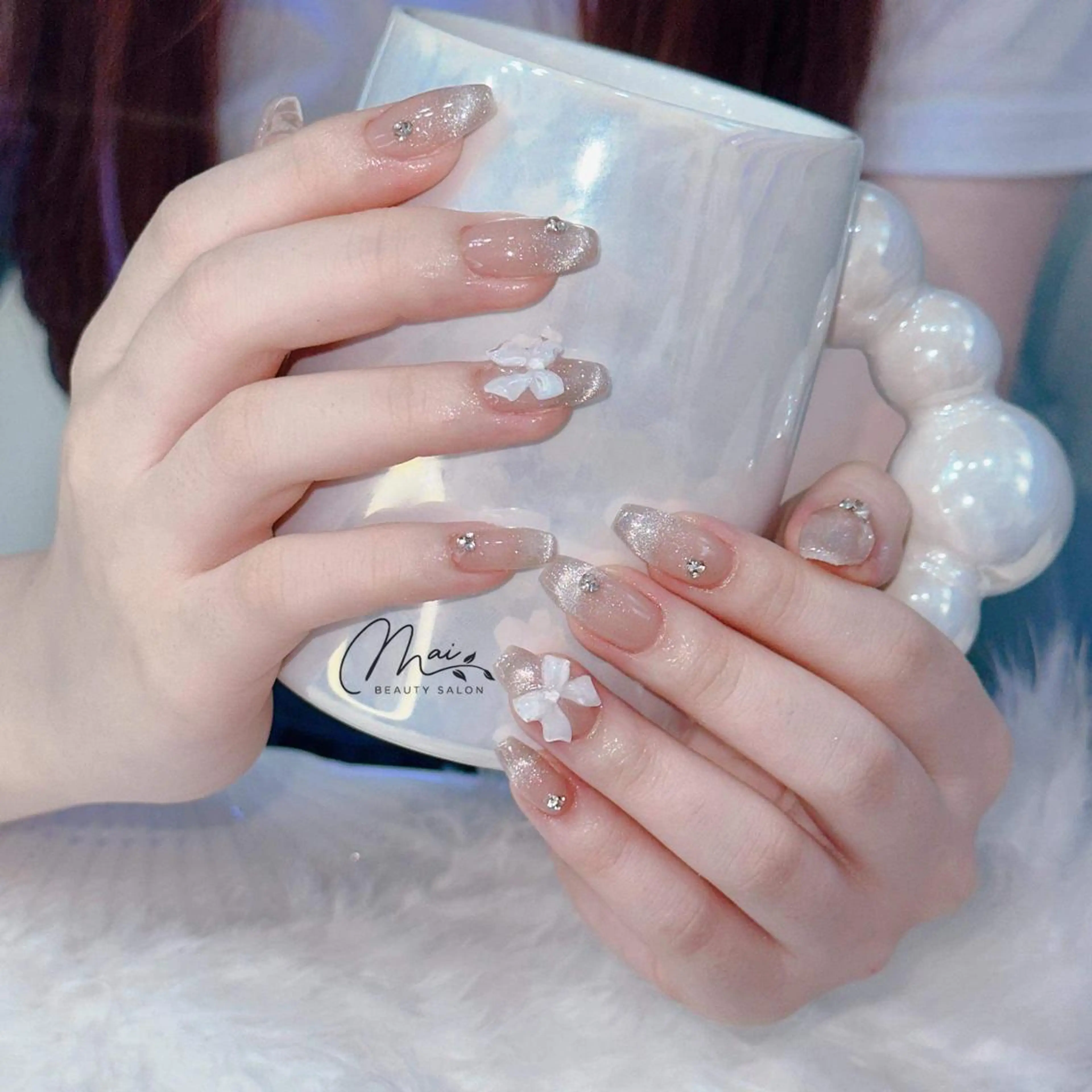 ネイル チークネイル フラッシュネイル フレンチネイル ジェルネイル 韓国ネイル ハンドネイル MaiBeauty マイ マイのネイルデザイン