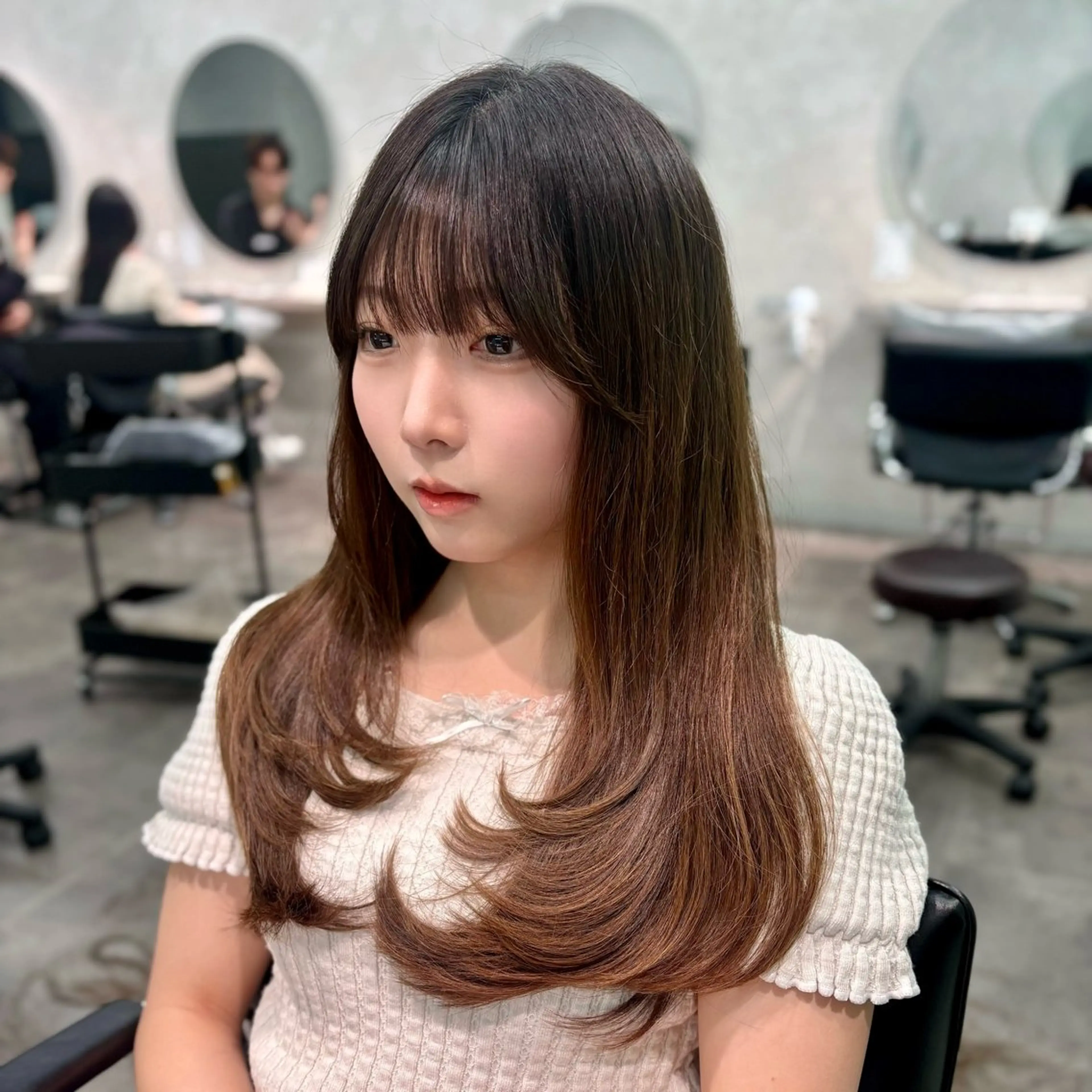 ロング レイヤーカット カット 🌟韓国ボブ/韓国 レイヤー🌟/大堰のヘアスタイル