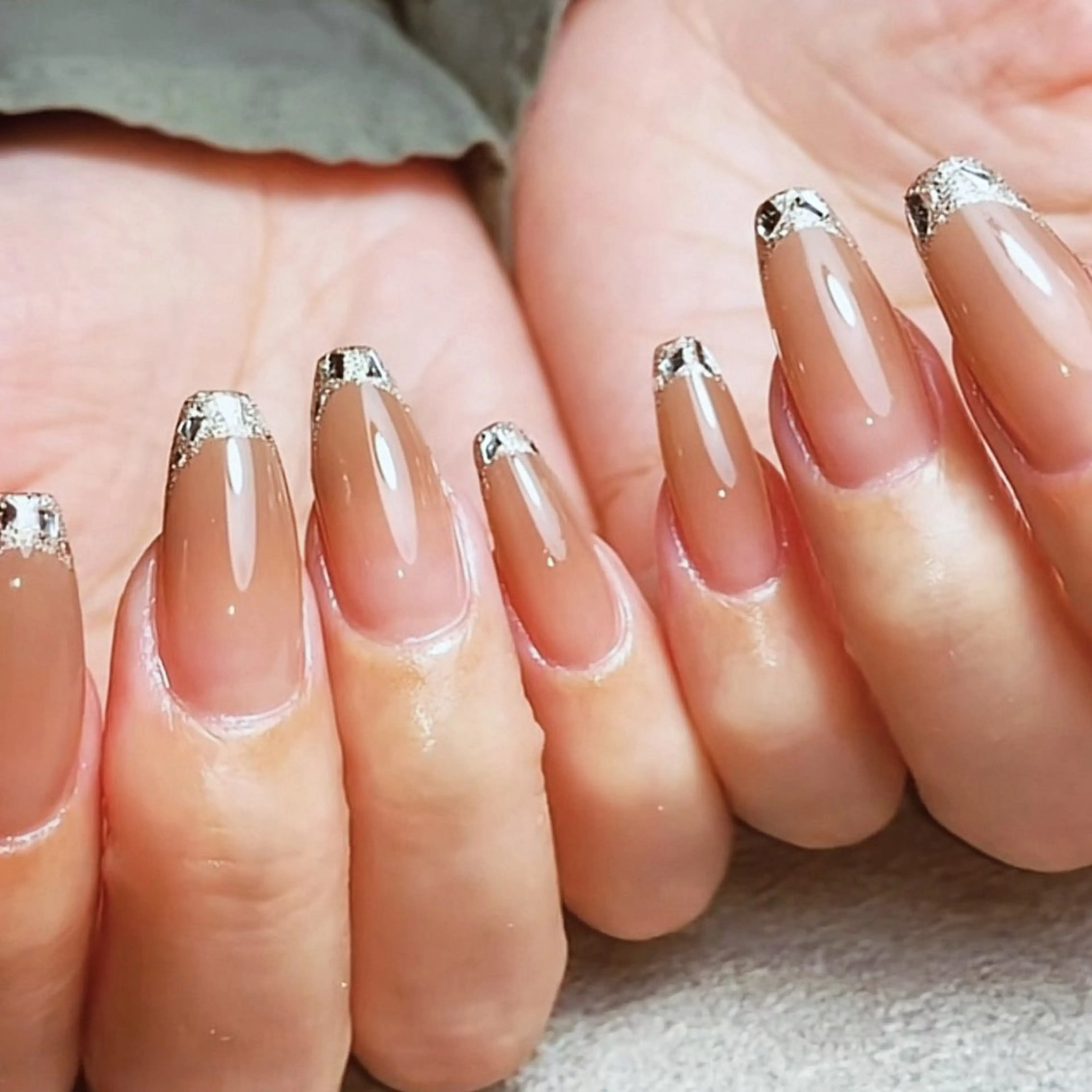 ネイル フレンチネイル ガラスフレンチ グラデーション 持ち込み NailsbyT N.Sugamoのネイルデザイン