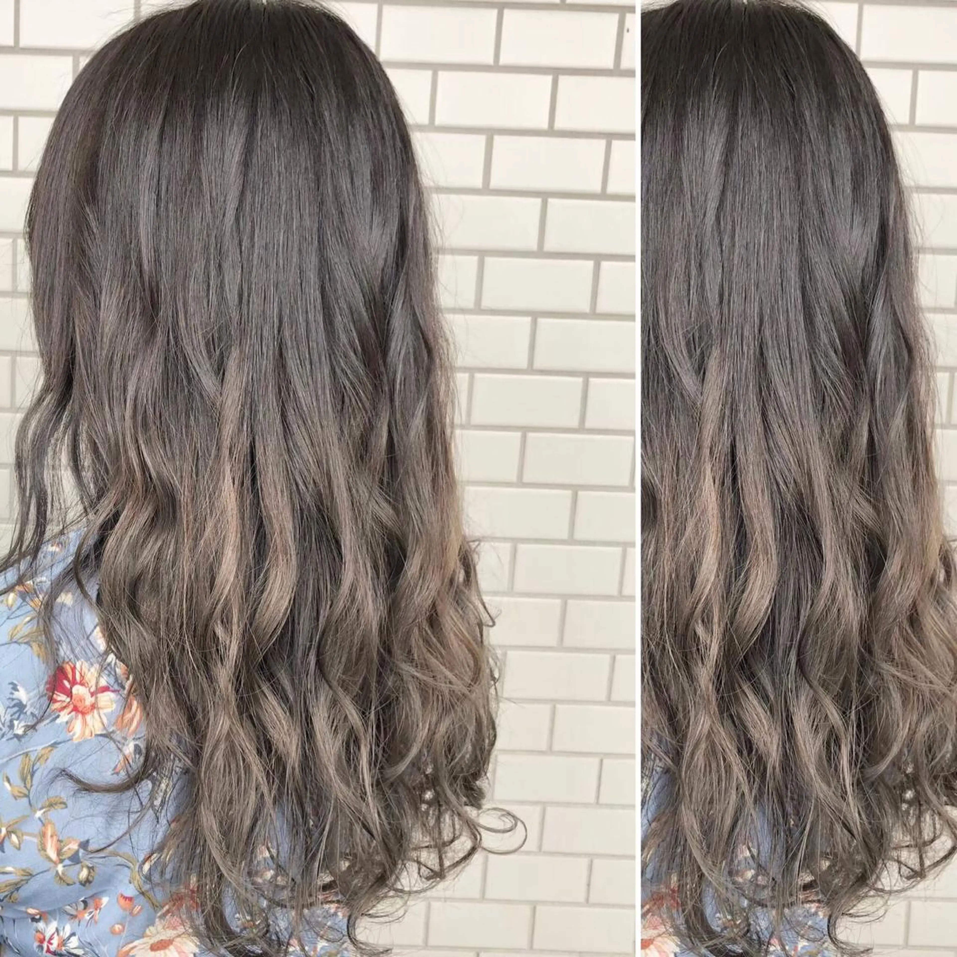 ミディアム カラー JuNブリーチに 縮毛矯正するプロのヘアスタイル