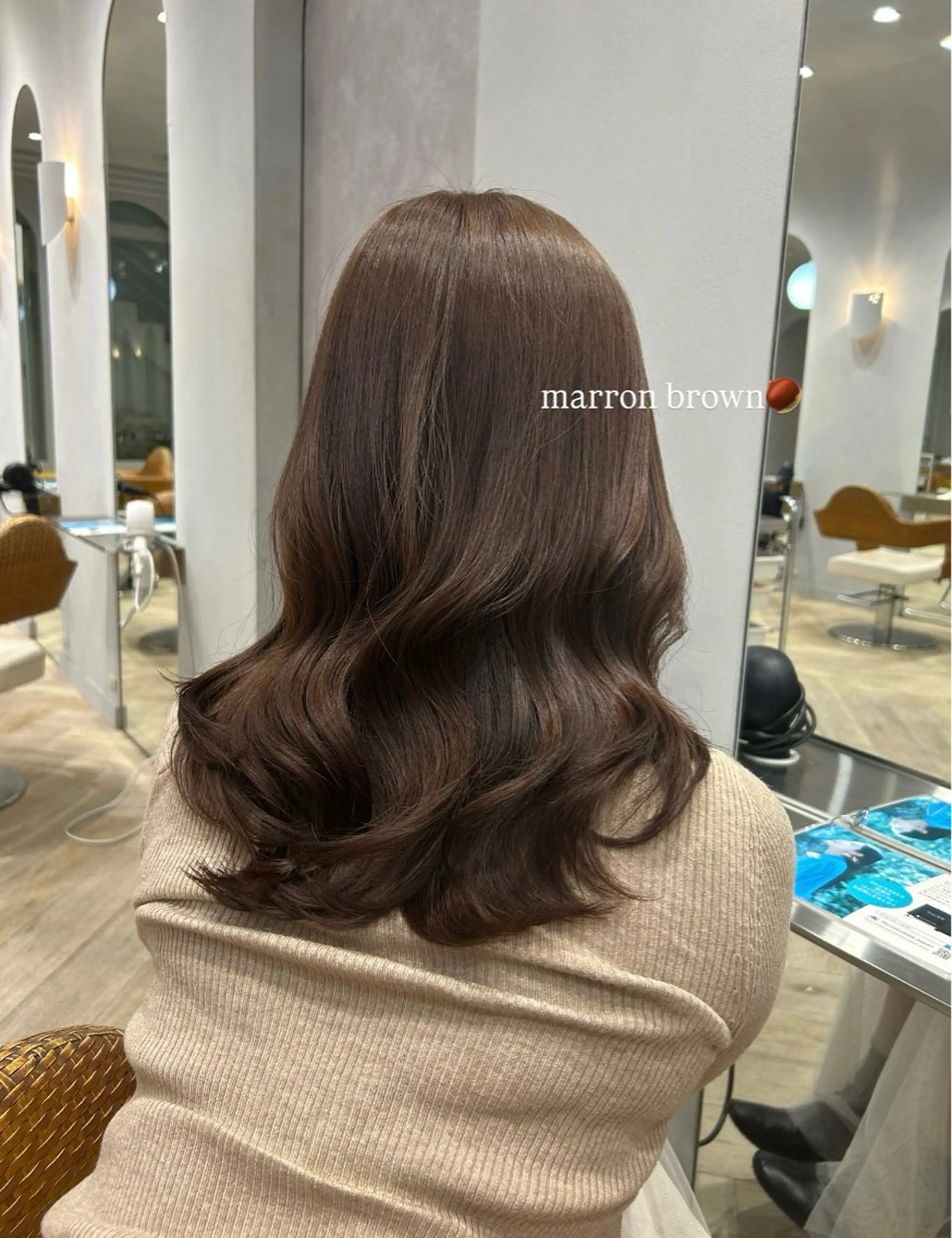 ロング カラー ブラウンカラー マロンブラウン 柴田 千春のヘアスタイル