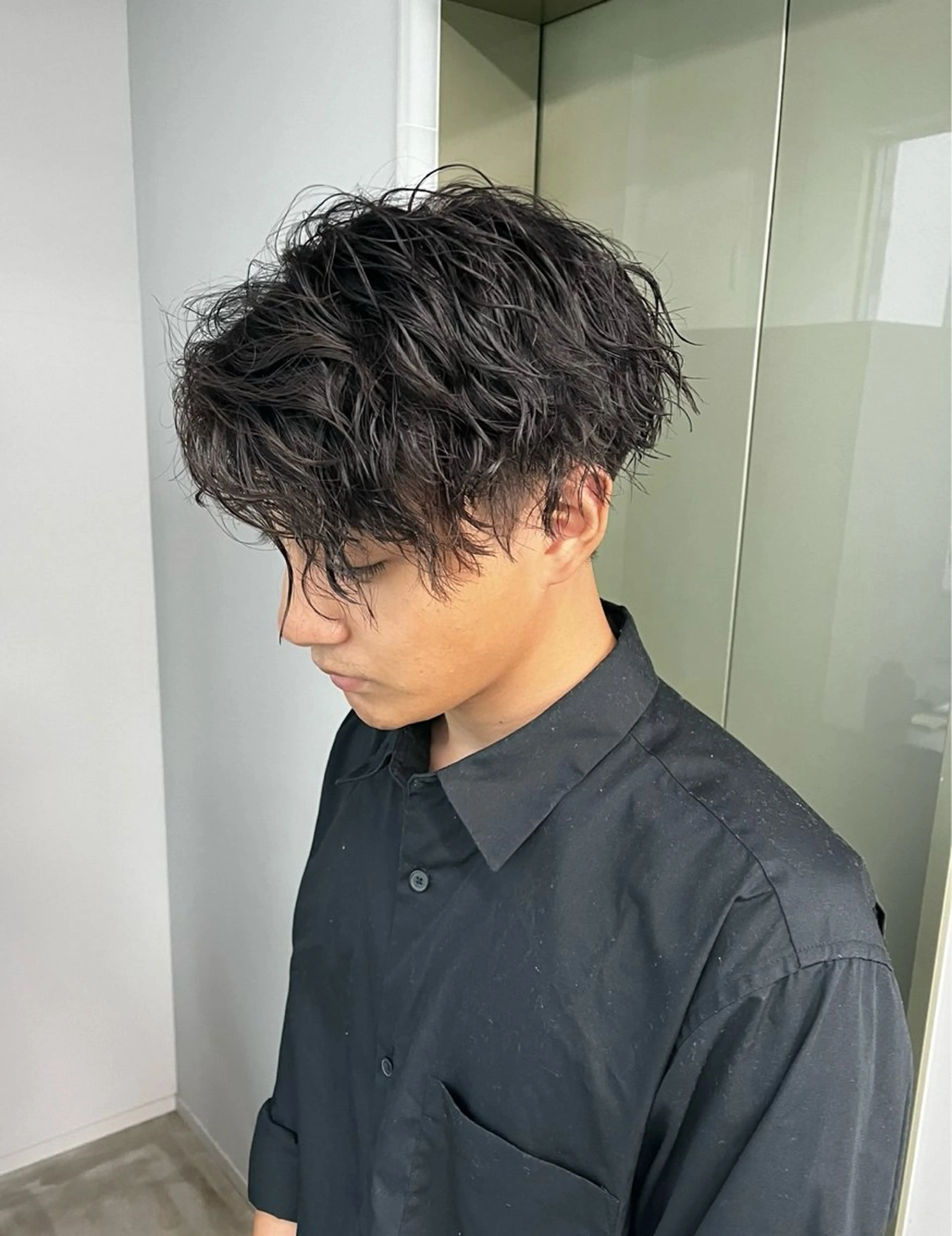 ショート パーマ メンズ メンズパーマ スパイラルパーマ カット パーマ ニュアンスパーマ/ ウルフ/ときなのヘアスタイル