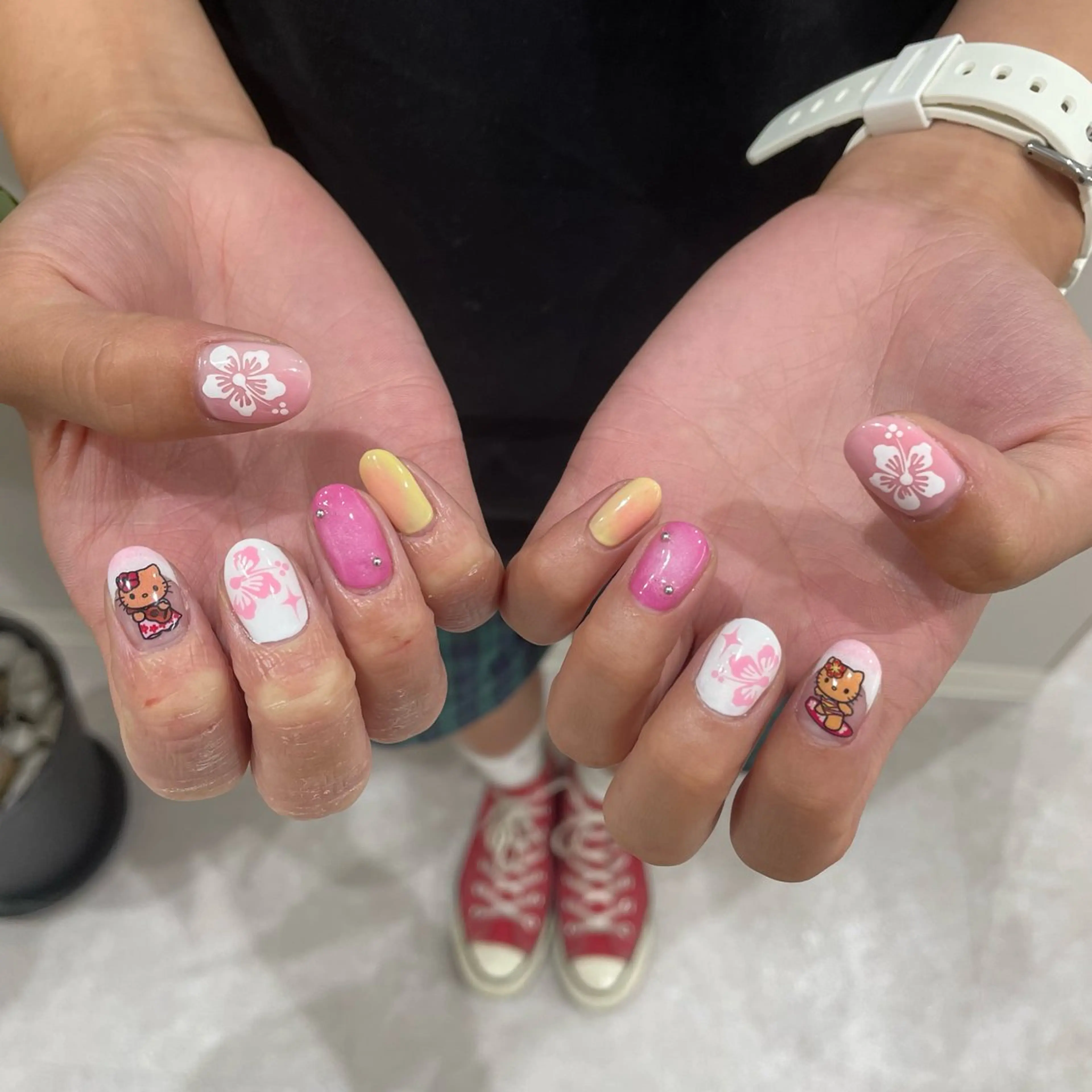 ネイル ハンドネイル うの 韓国ﾈｲﾙ໒꒱⋆⭒˚のネイルデザイン