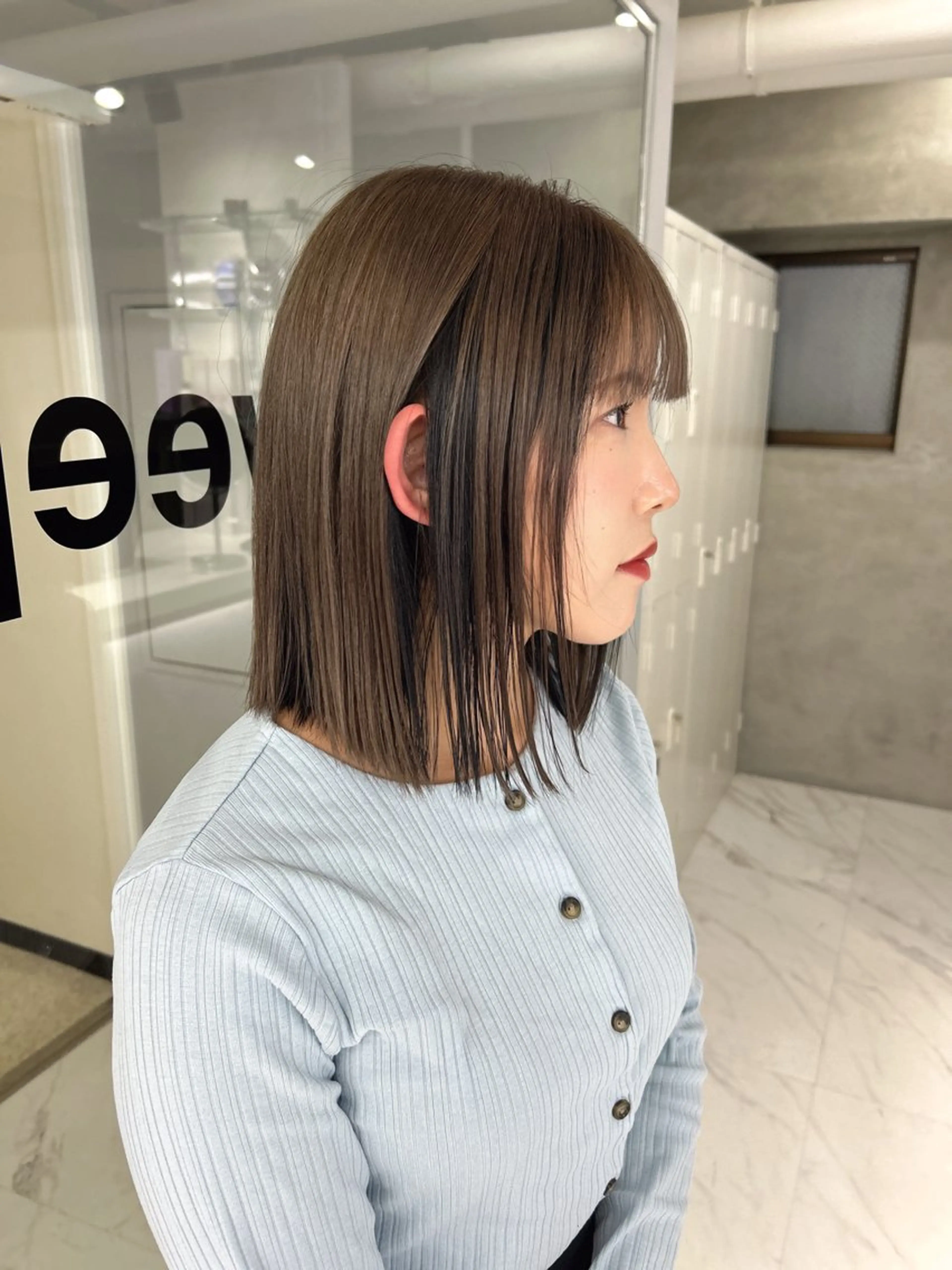 ミディアム カラー トリートメント カット ヘアカラー トリートメント shizuna/平尾 /カラー/髪質改善のヘアスタイル