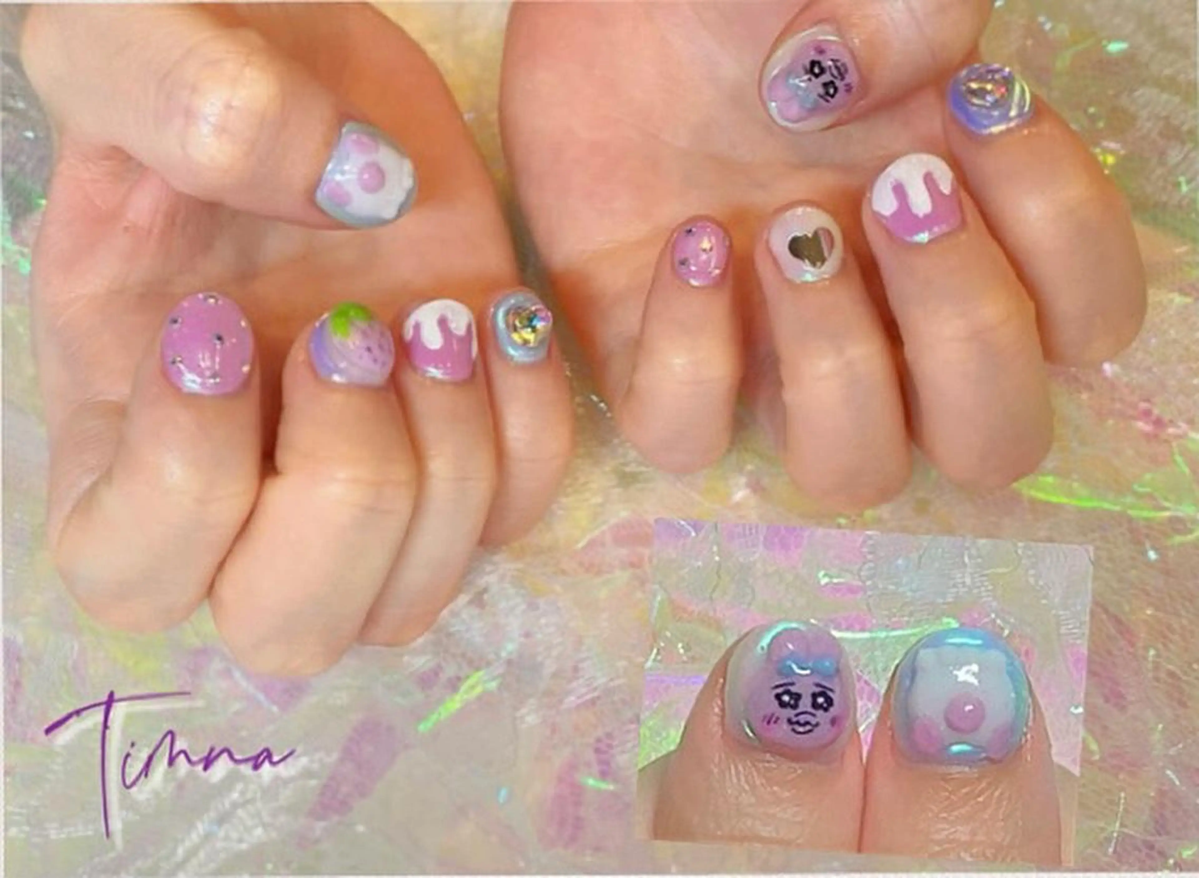 ショート ハンドネイル NAILSALON 🍔Timna🍟のネイルデザイン